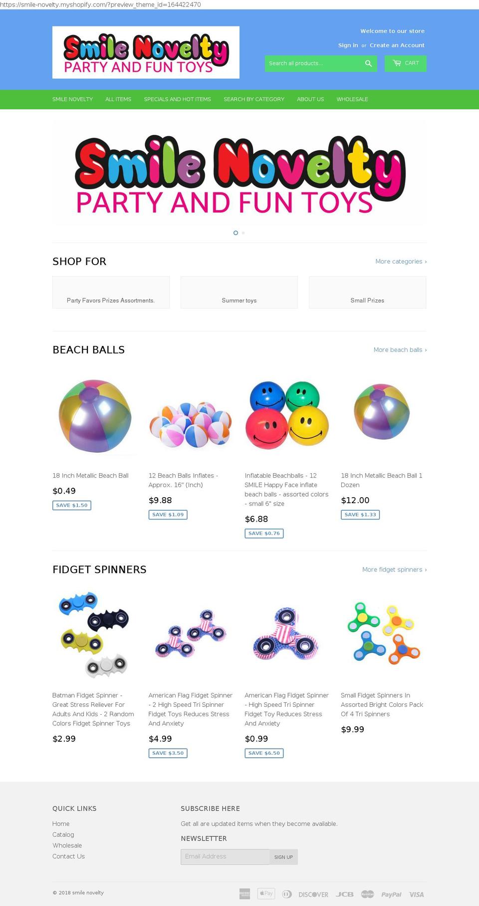 smilenovelty.com — Shopify storefront screenshot
