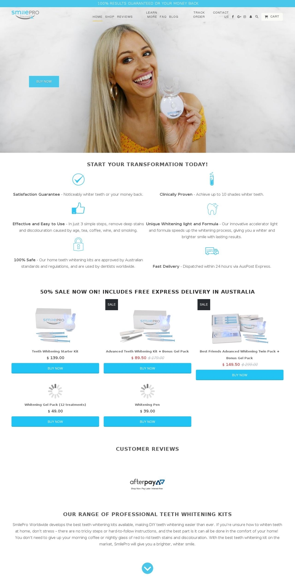 smileproworldwide.com — Shopify storefront screenshot