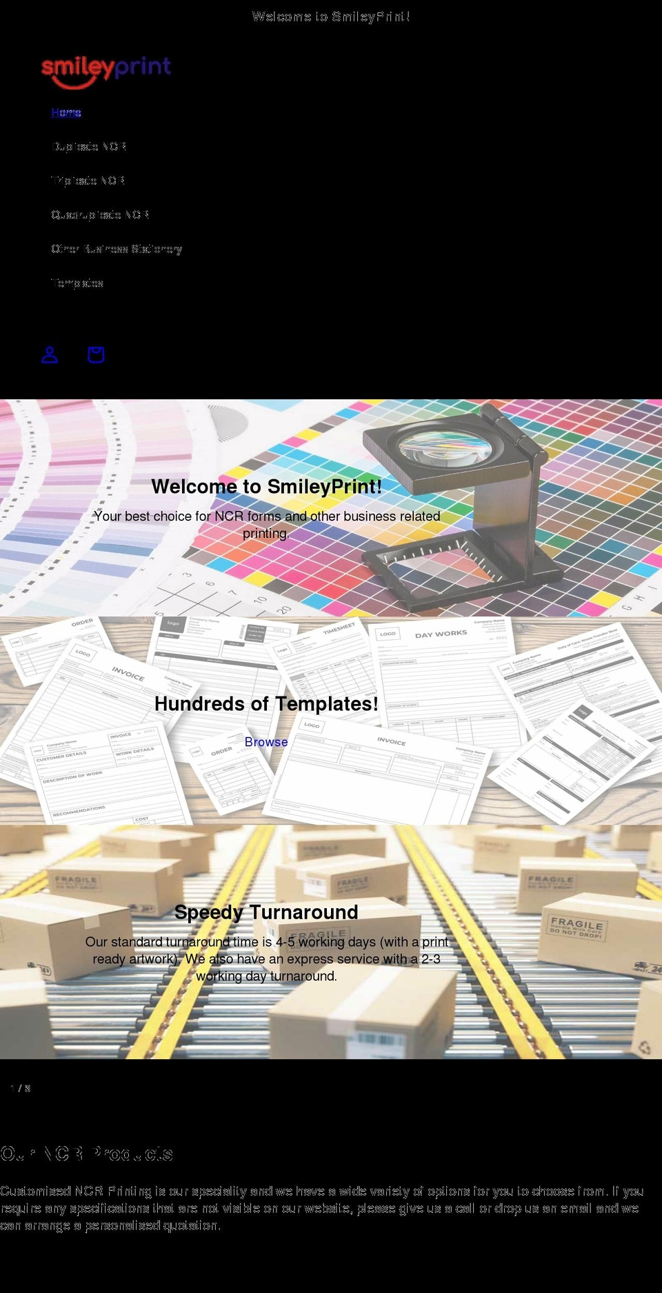 smileyprint.co.uk shopify website screenshot