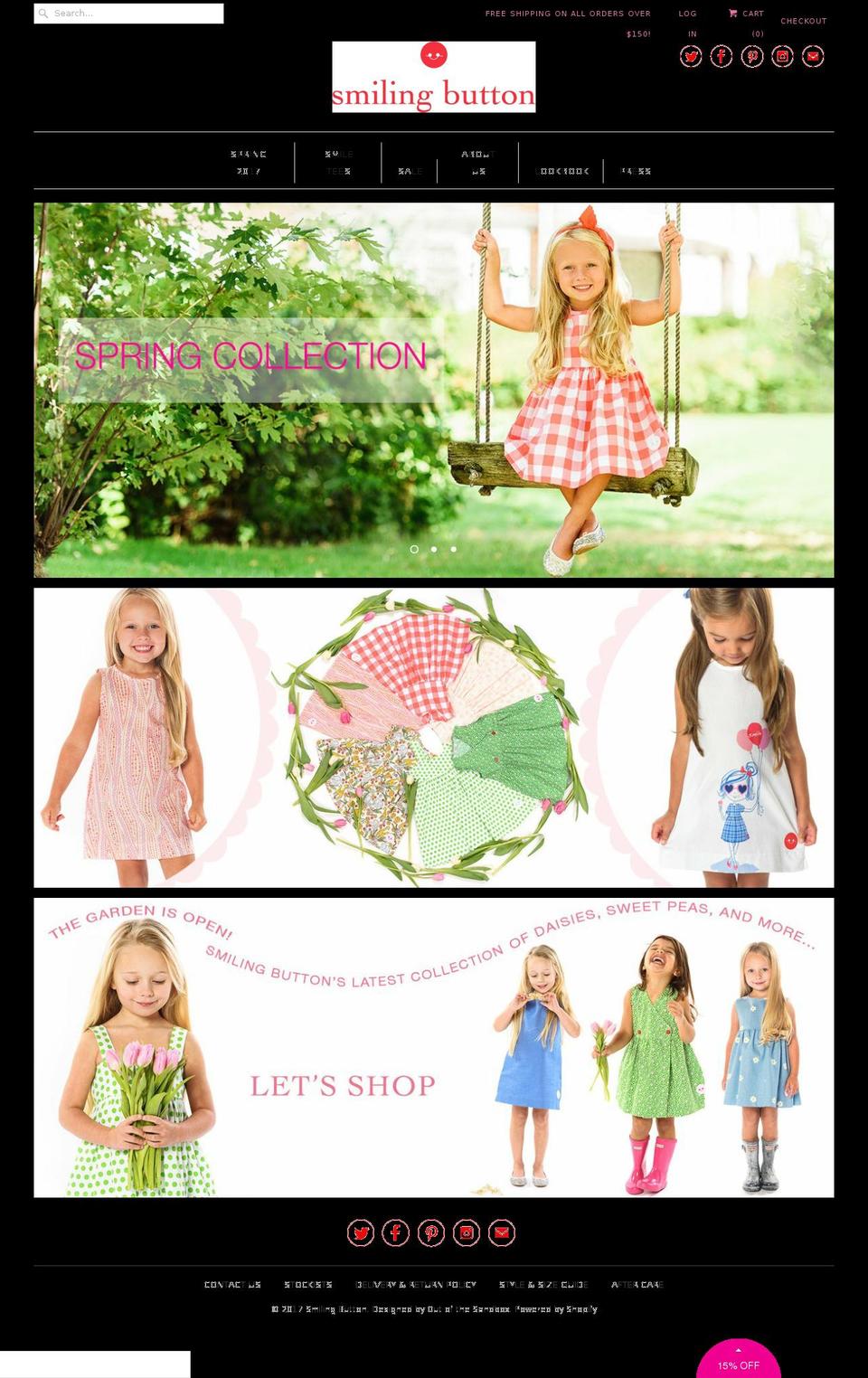 smilingbuttuns.com shopify website screenshot