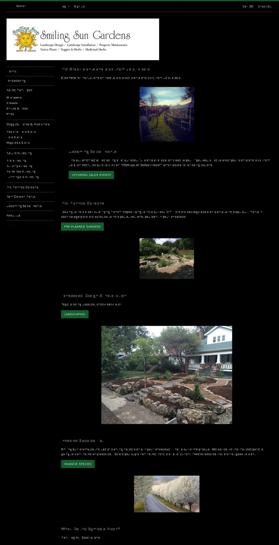 smilingsungardens.com — Shopify storefront screenshot
