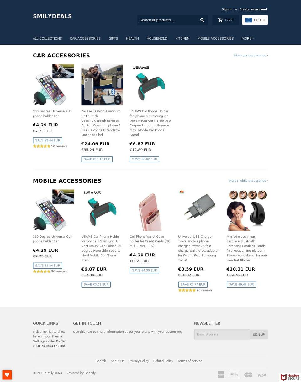 smily-deals.myshopify.com shopify website screenshot
