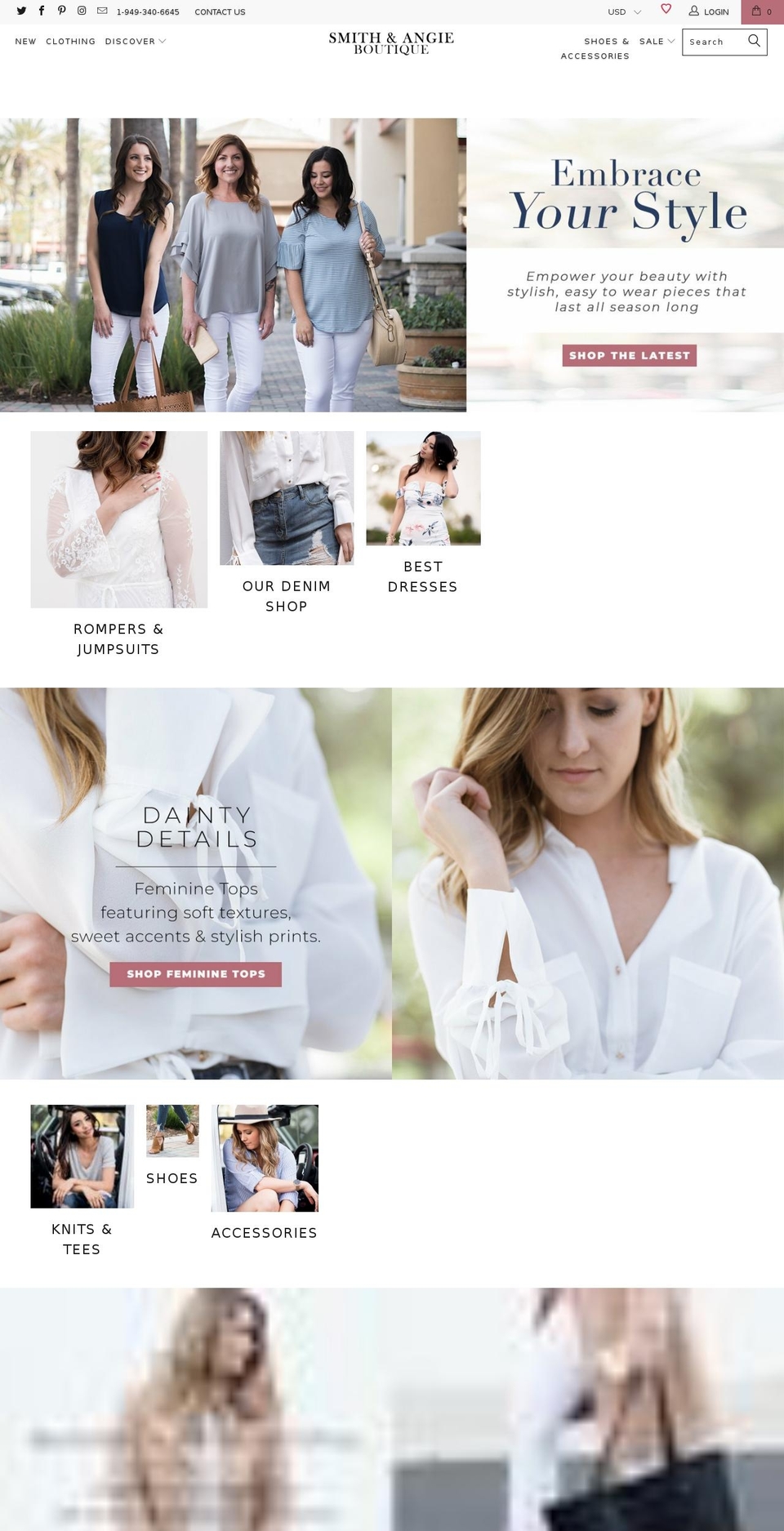 smithandangie.com shopify website screenshot