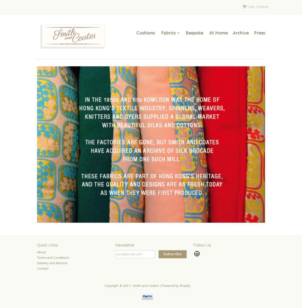 smithandcoates.net shopify website screenshot