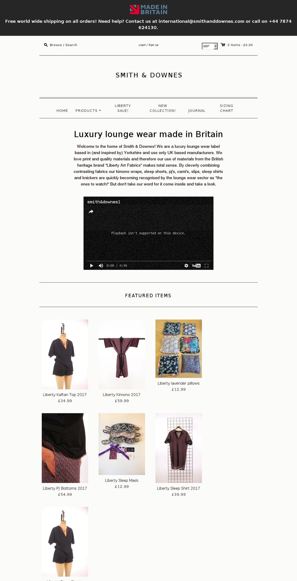 smithanddownes.com shopify website screenshot