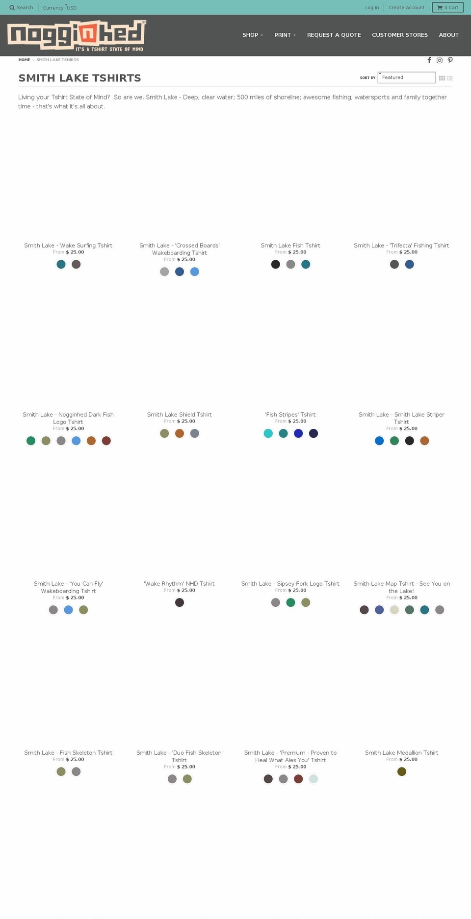 smithlakeshirts.com — Shopify storefront screenshot