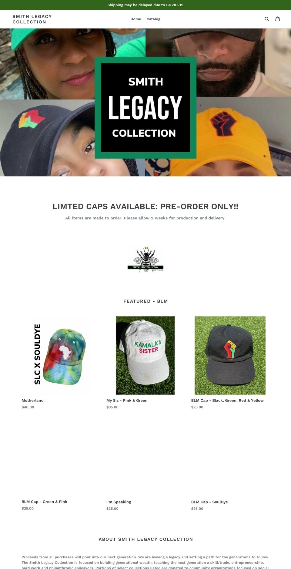 smithlegacycollection.com shopify website screenshot