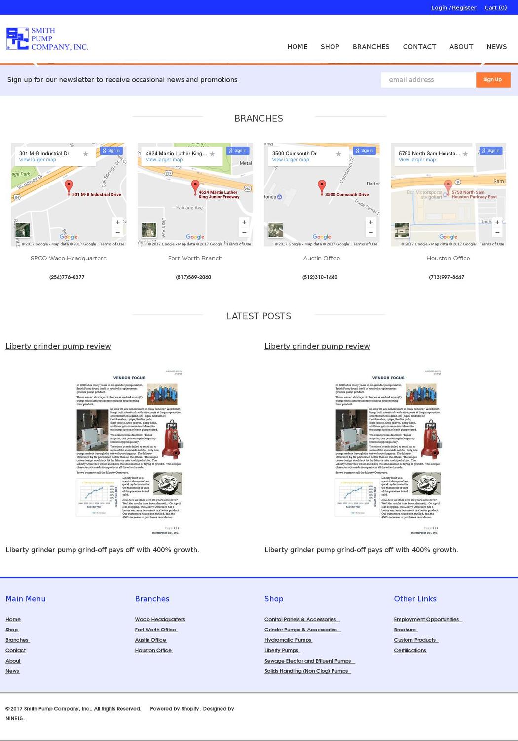 smithpump.com shopify website screenshot