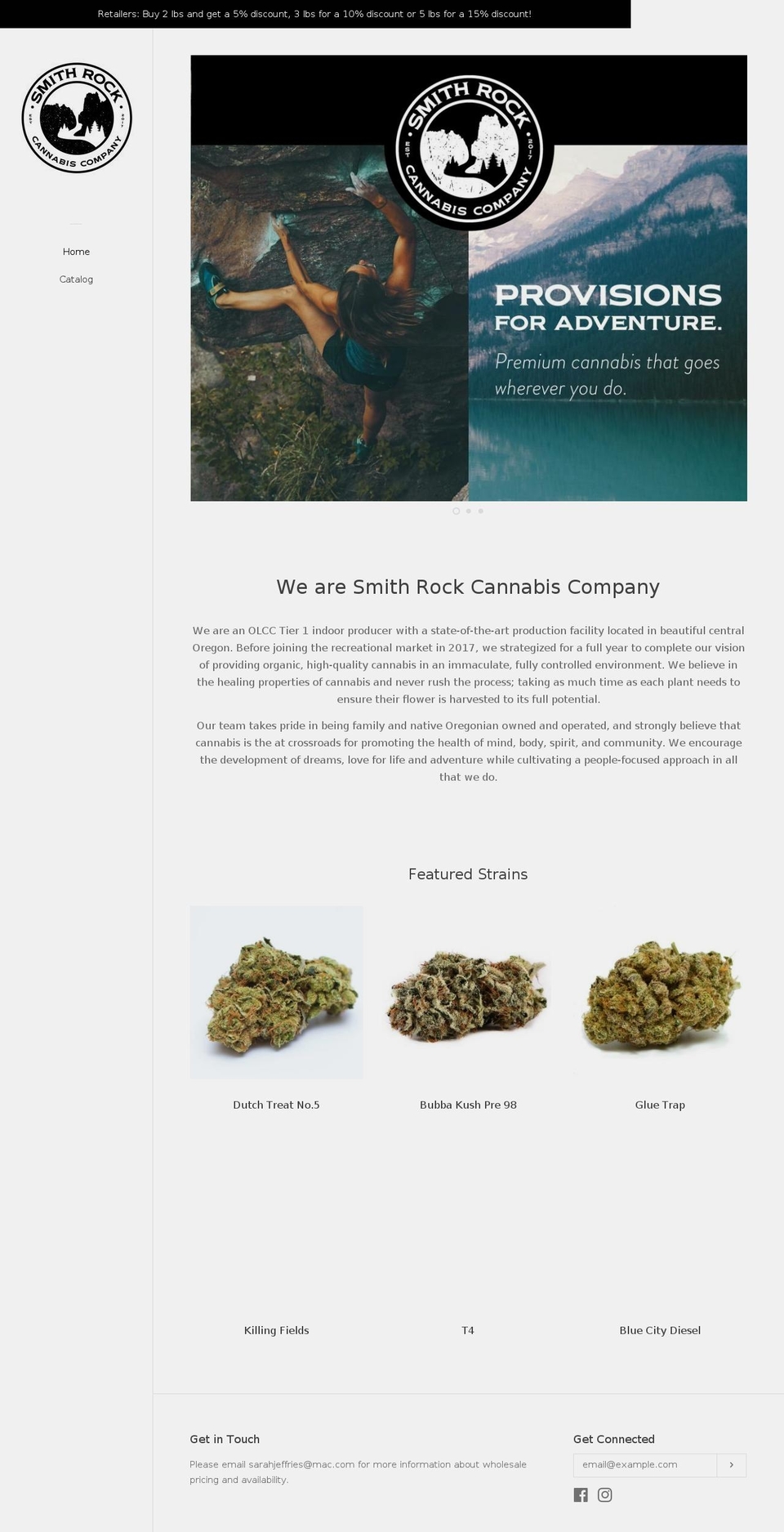 smithrockcannabiscompany.com — Shopify storefront screenshot