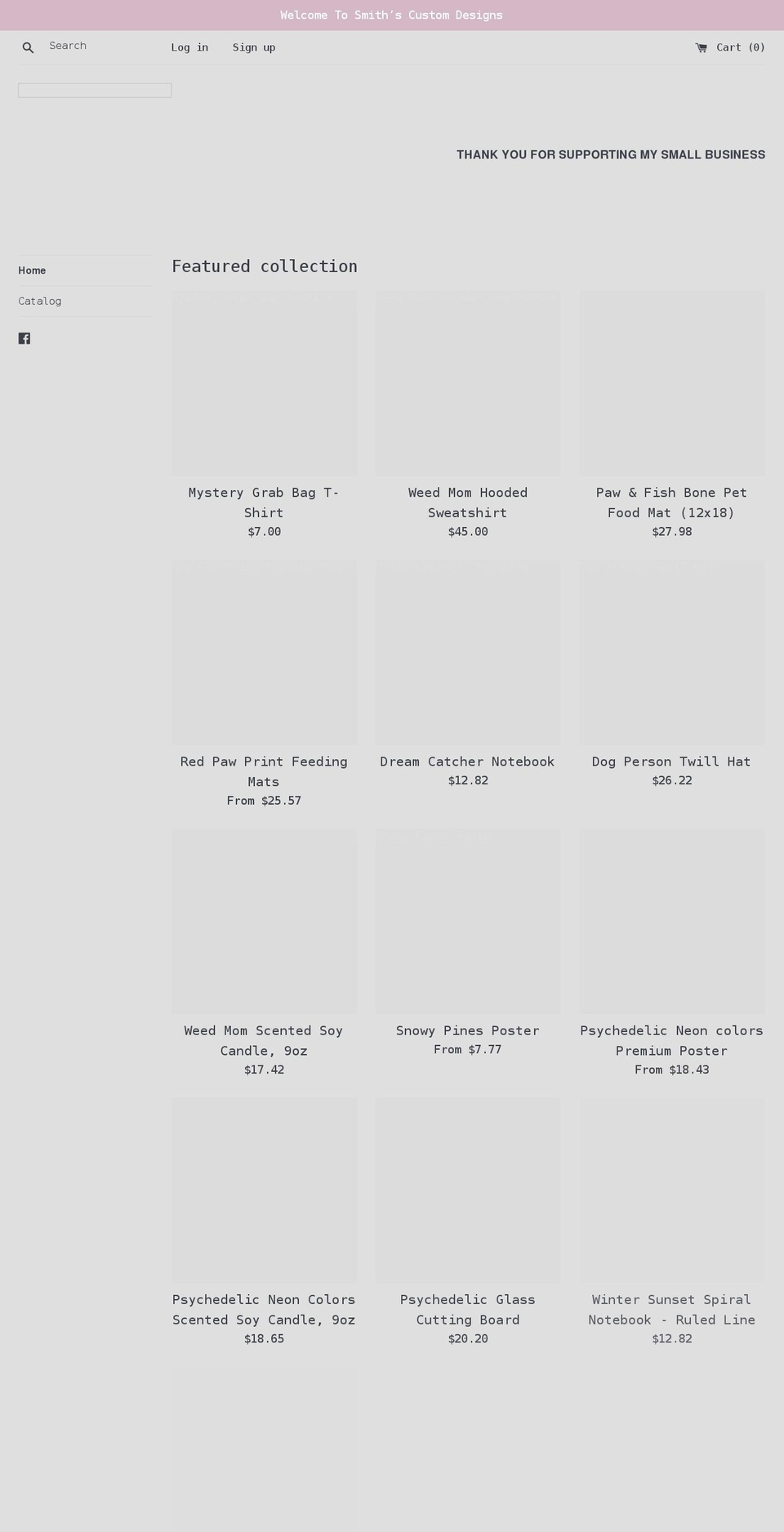 smiths-designs.com shopify website screenshot