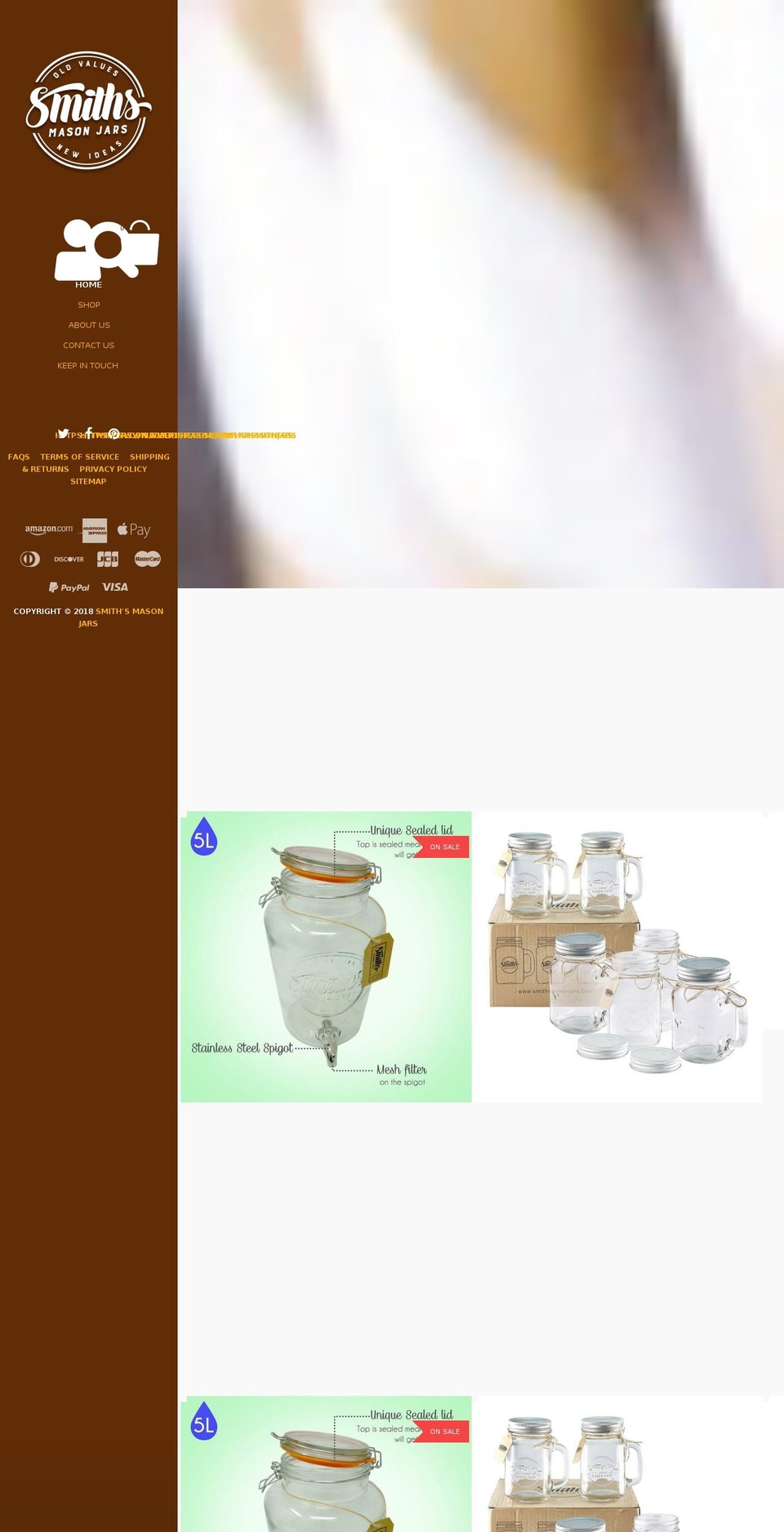 smithsmasonjars.com shopify website screenshot