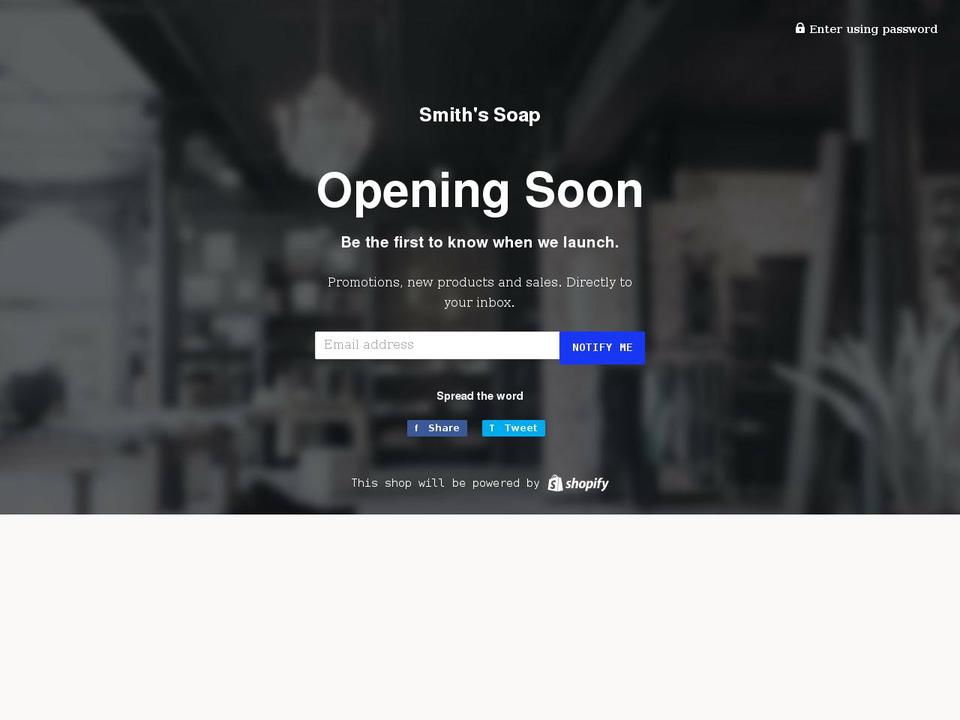 smithssoap.com shopify website screenshot
