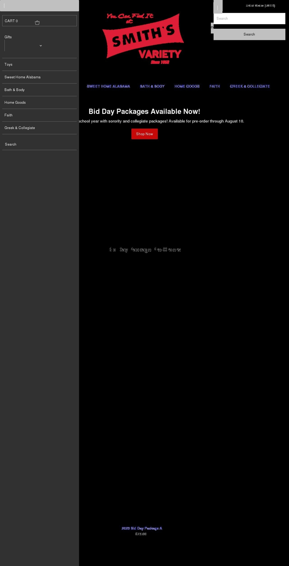 smithsvariety.com shopify website screenshot