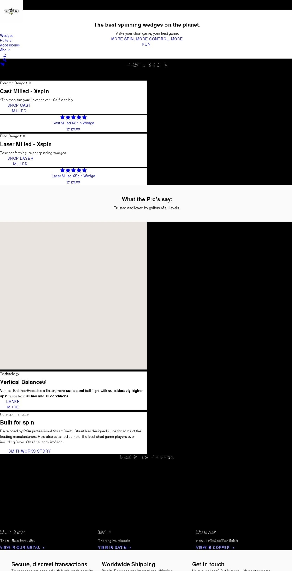 smithworksgolf.com shopify website screenshot