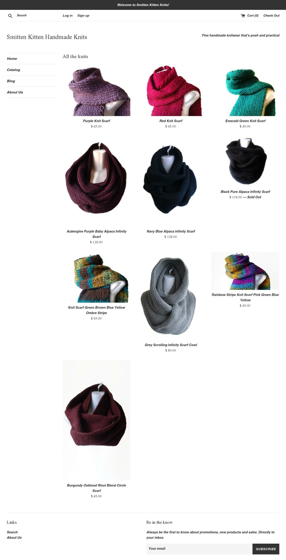 smittenkittenknits.com shopify website screenshot