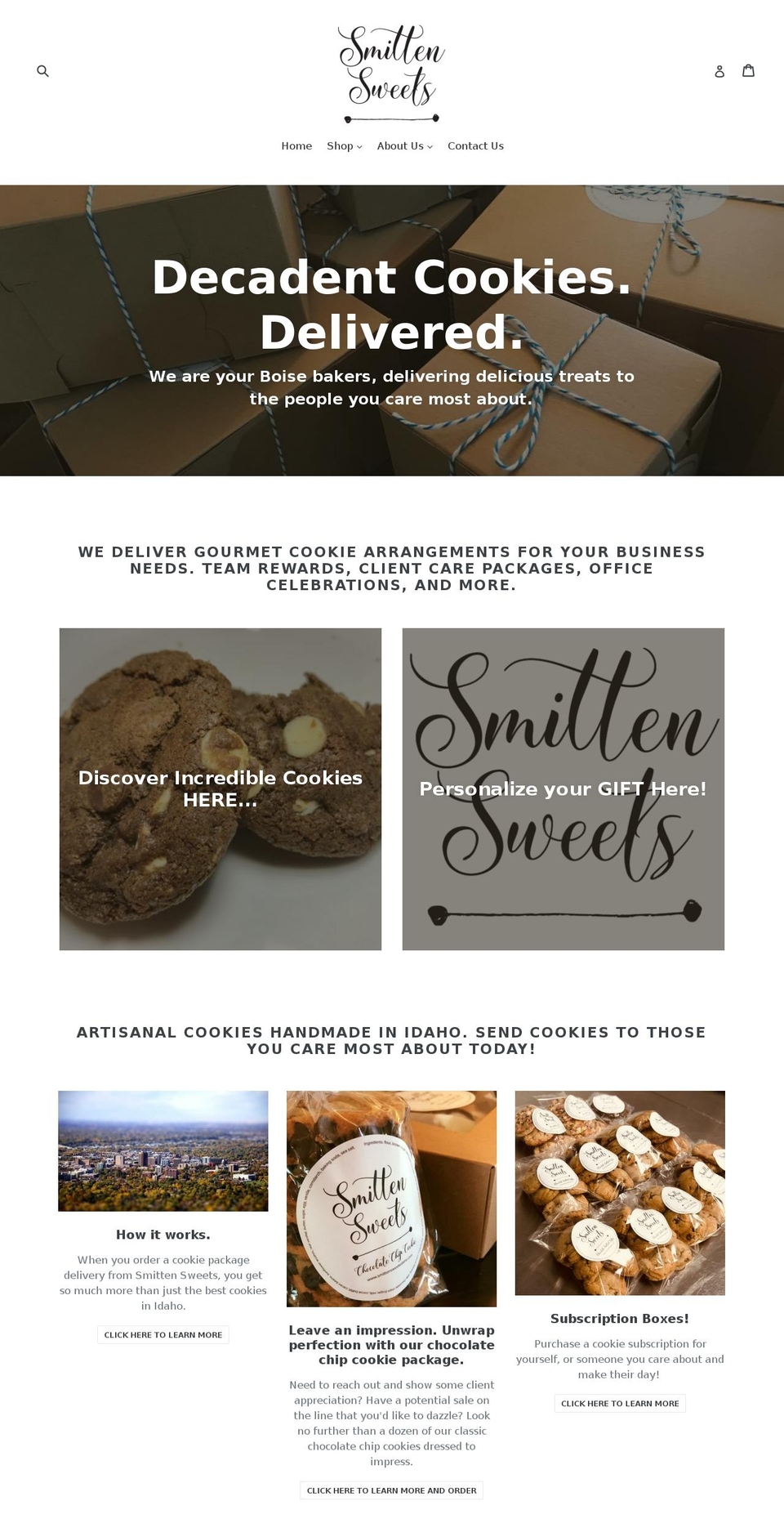 smittensweetsidaho.com shopify website screenshot