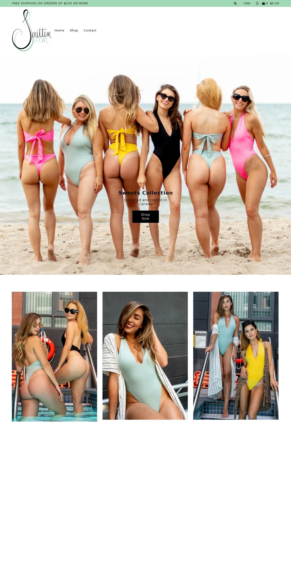 smittenswim.net shopify website screenshot