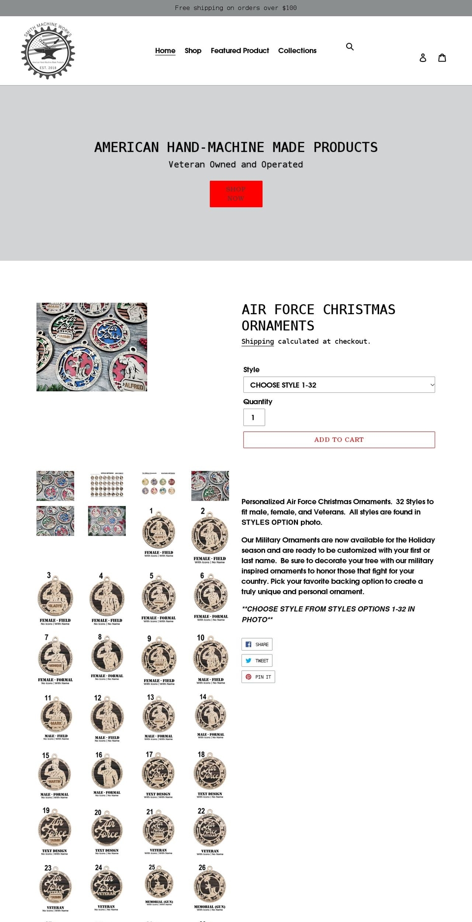 smittymachineworks.com shopify website screenshot