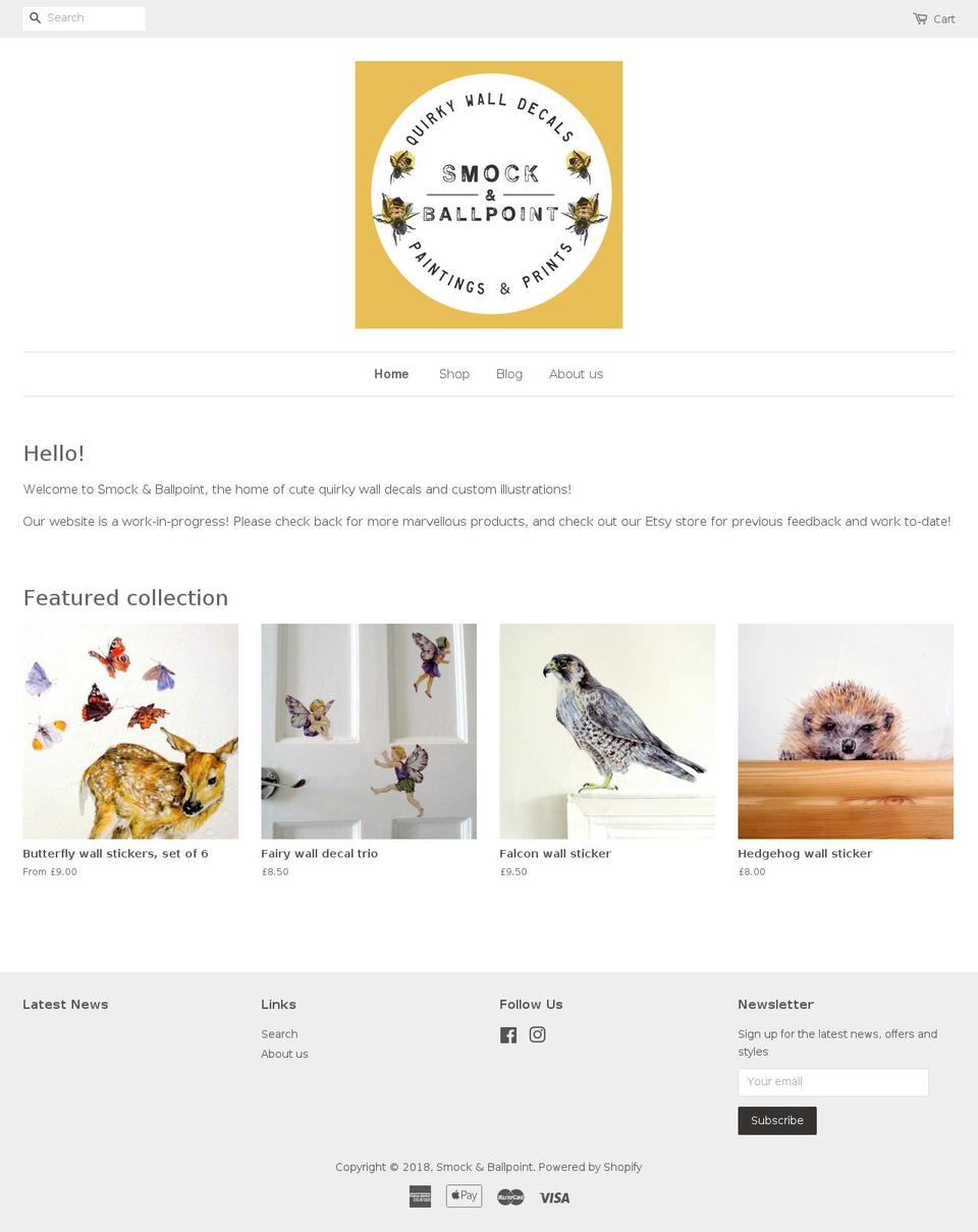 smockballpoint.com — Shopify storefront screenshot
