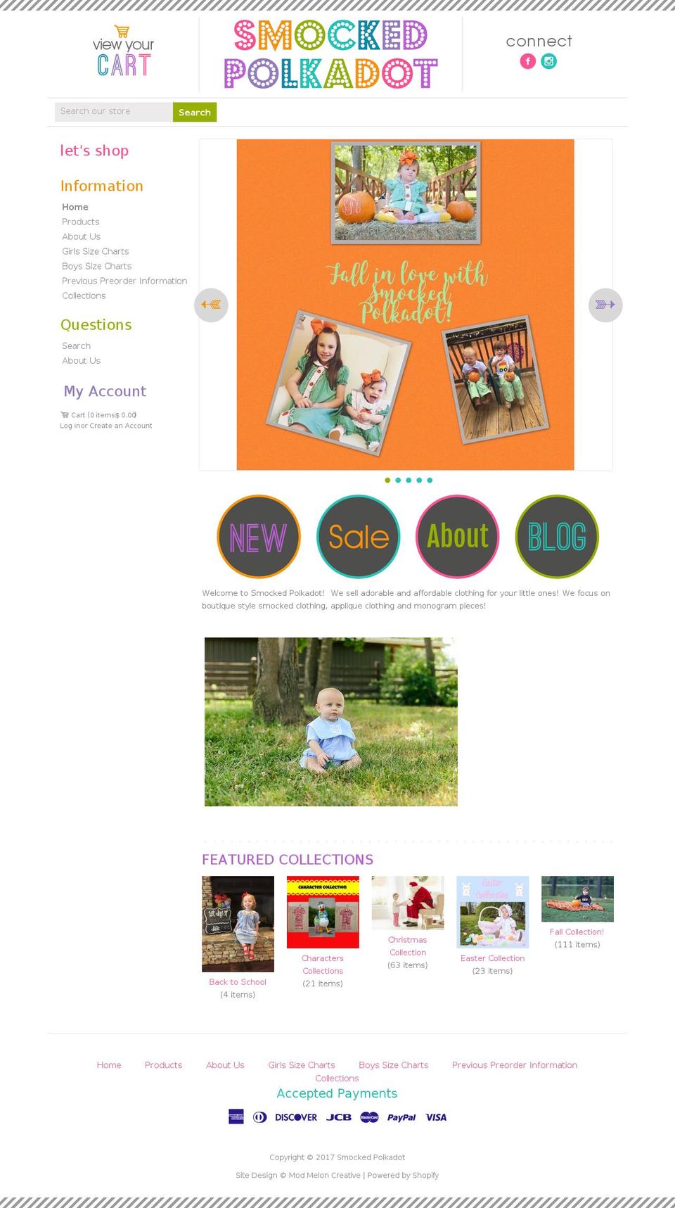 smocked-polkadot.com shopify website screenshot