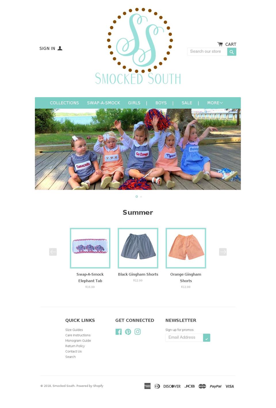 smockedsouth.com shopify website screenshot