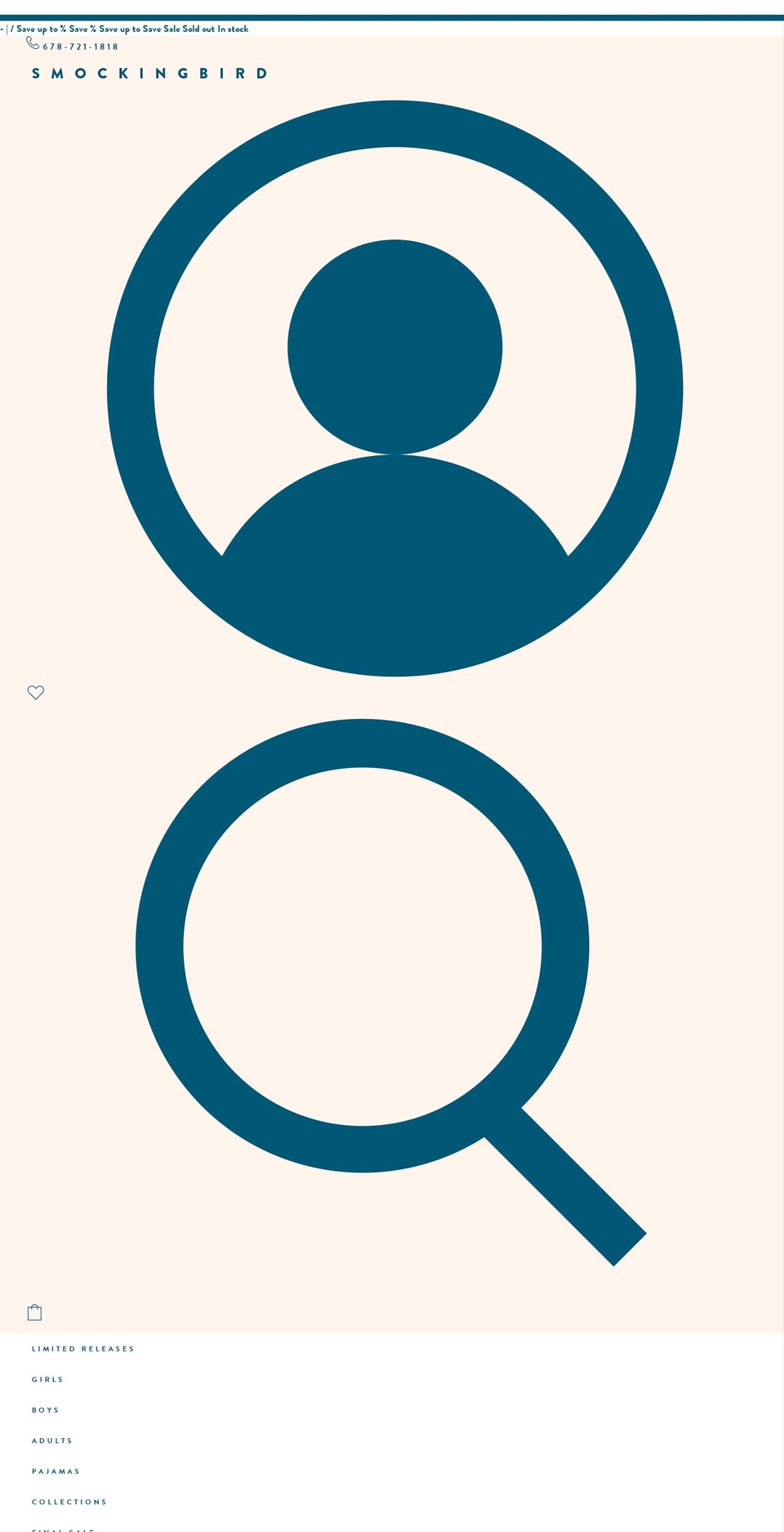 smockingbirdinc.myshopify.com shopify website screenshot