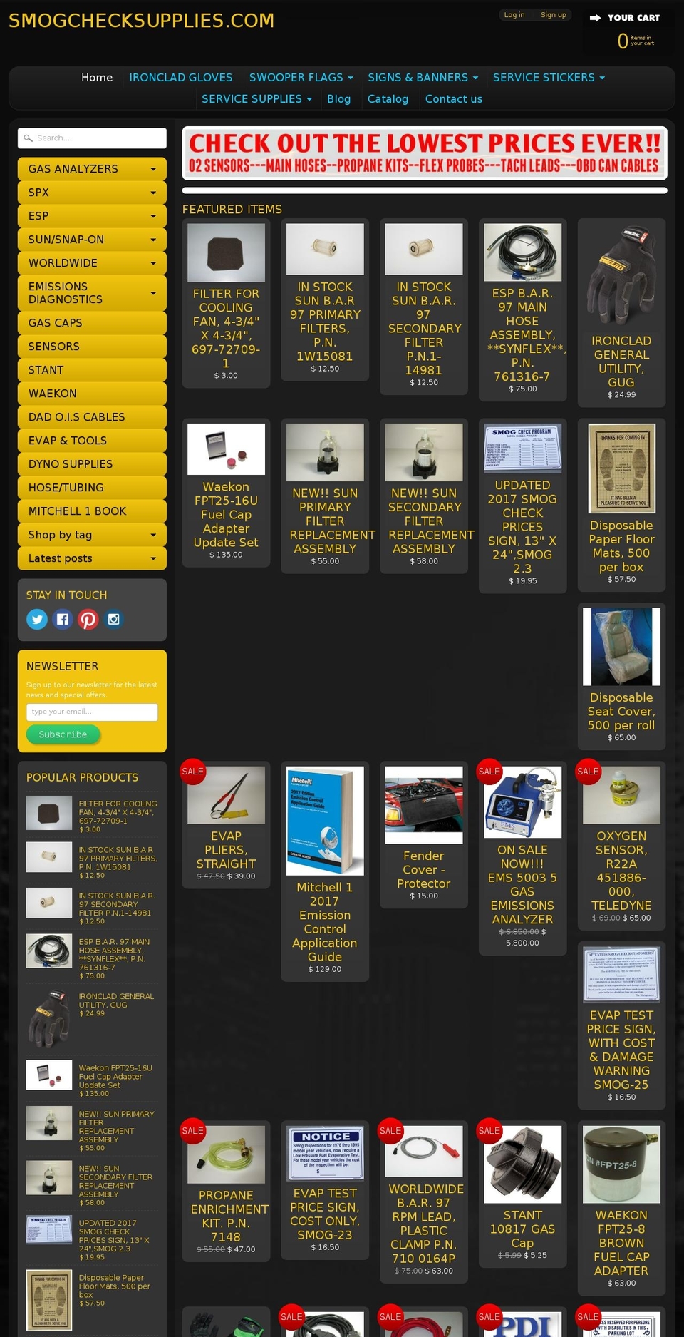 smogchecksupplies.com shopify website screenshot