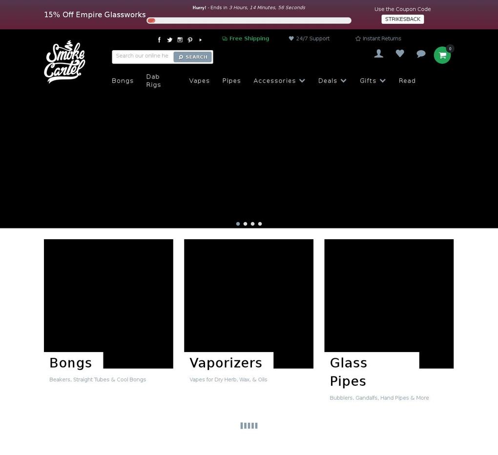 Smoke Cartel Beta Shopify theme site example smoke-cartel.net