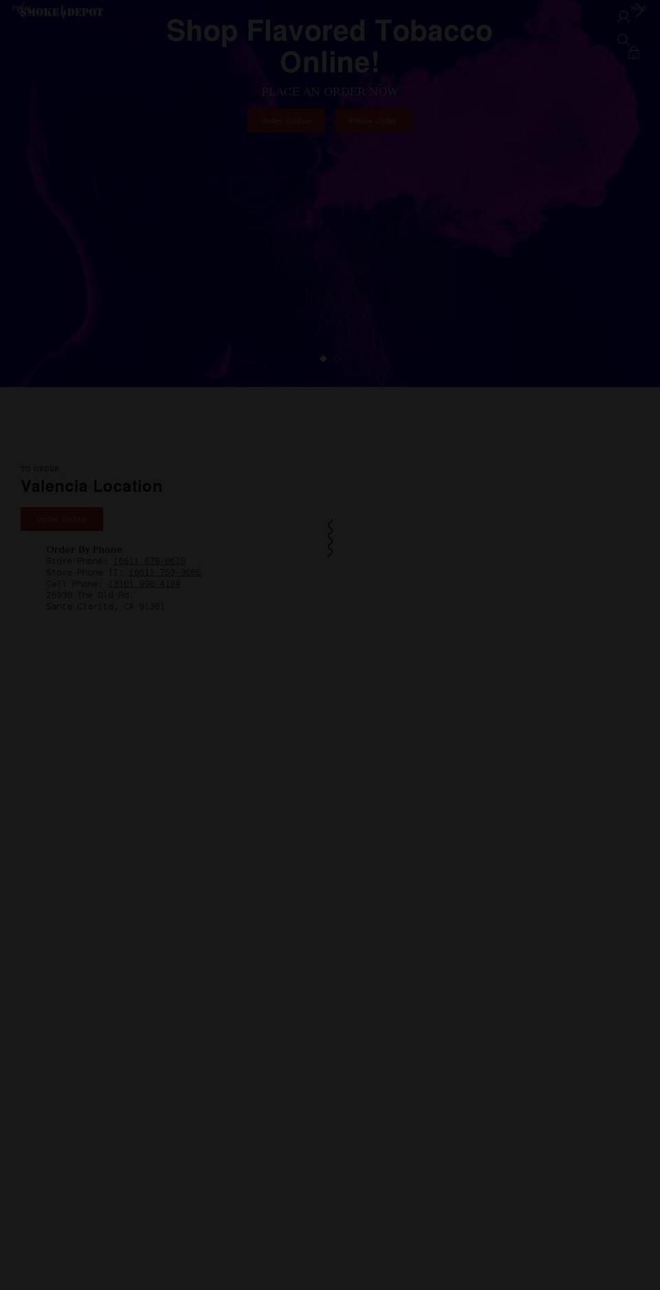 smoke-depot.com shopify website screenshot