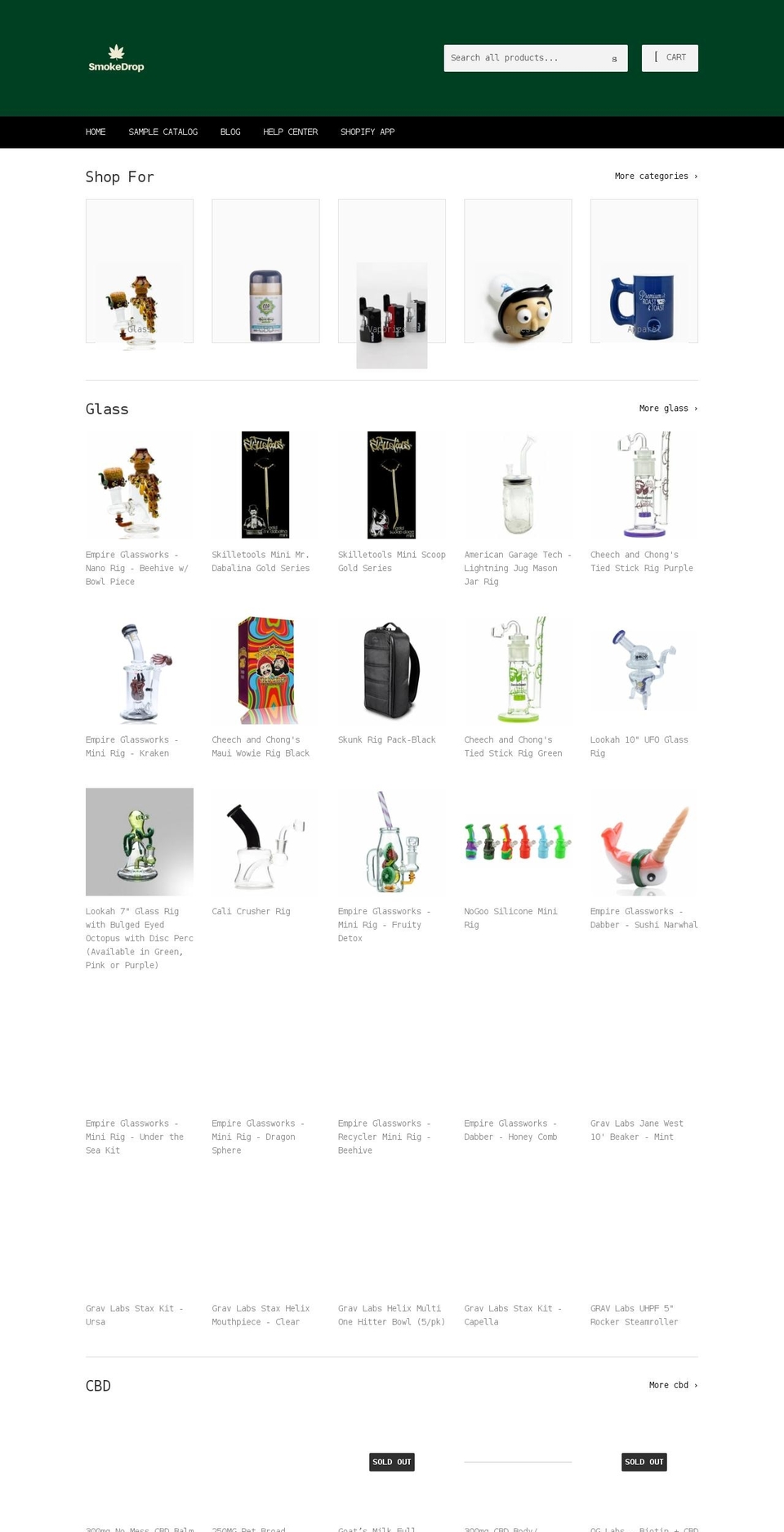 smoke-drop-catalog.myshopify.com shopify website screenshot
