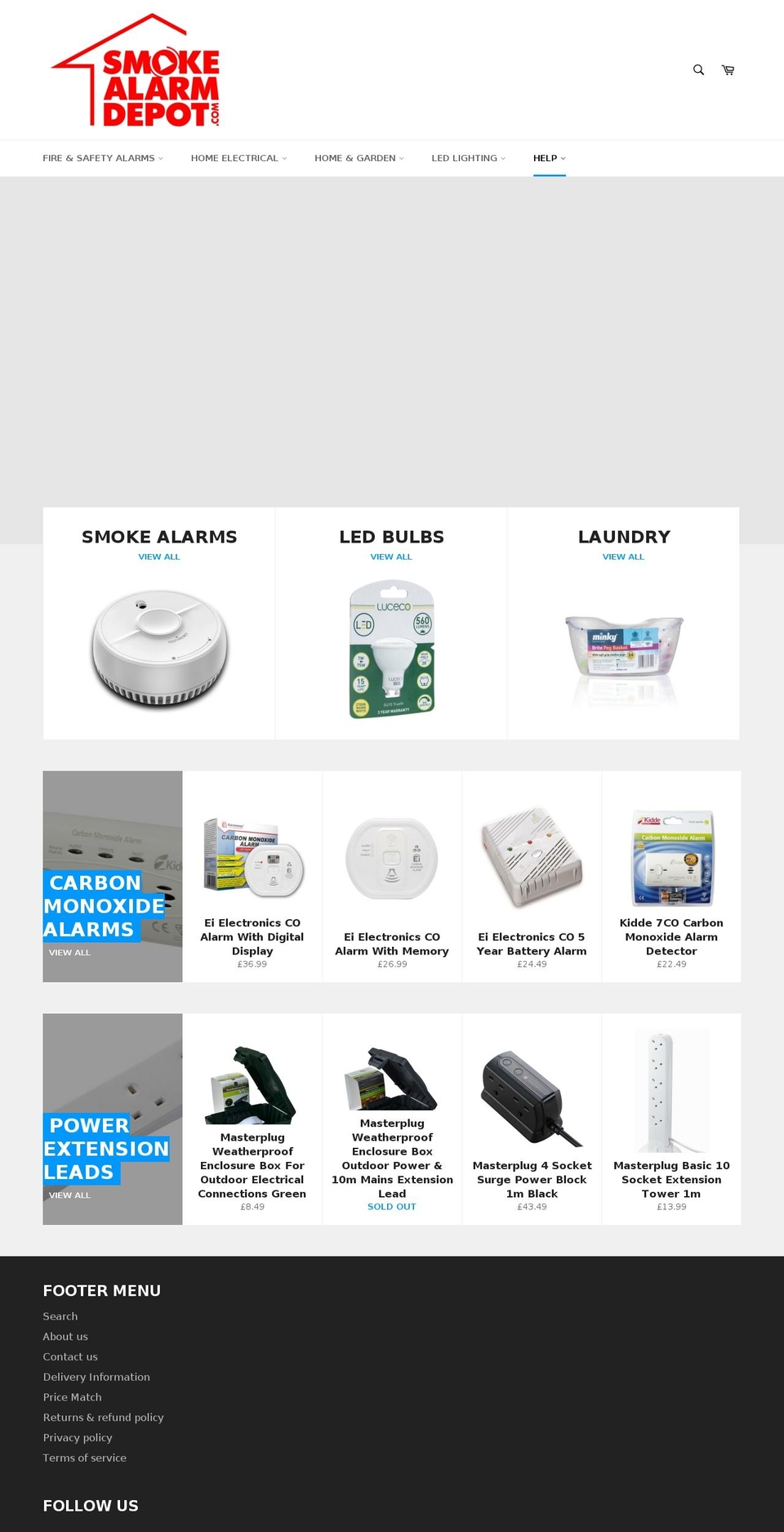 smokealarmdepot.com — Shopify storefront screenshot