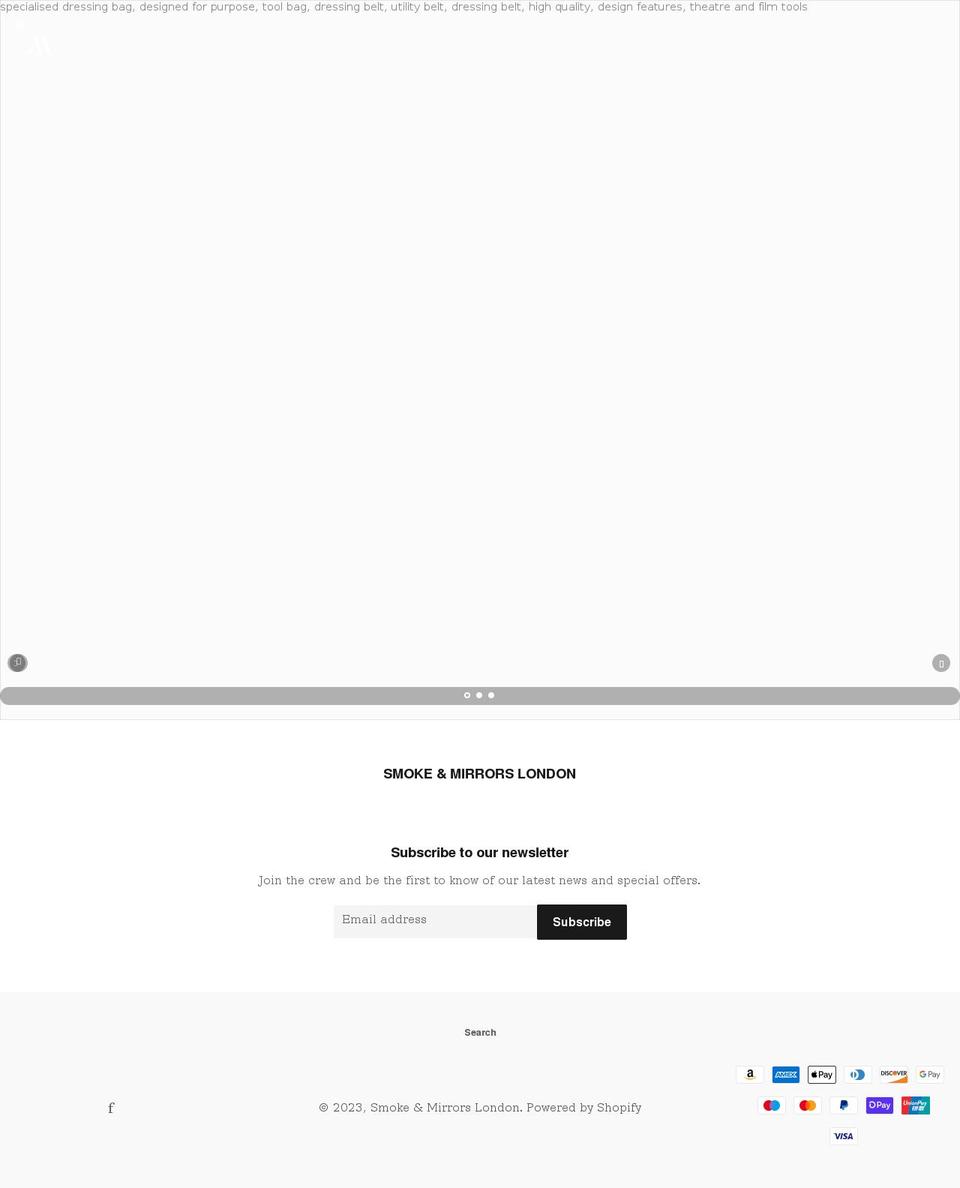 smokeandmirrorslondon.co.uk shopify website screenshot