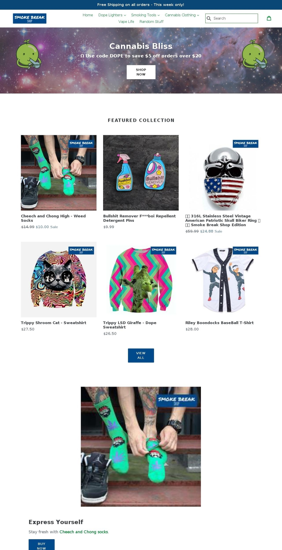 smokebreakshop.com — Shopify storefront screenshot
