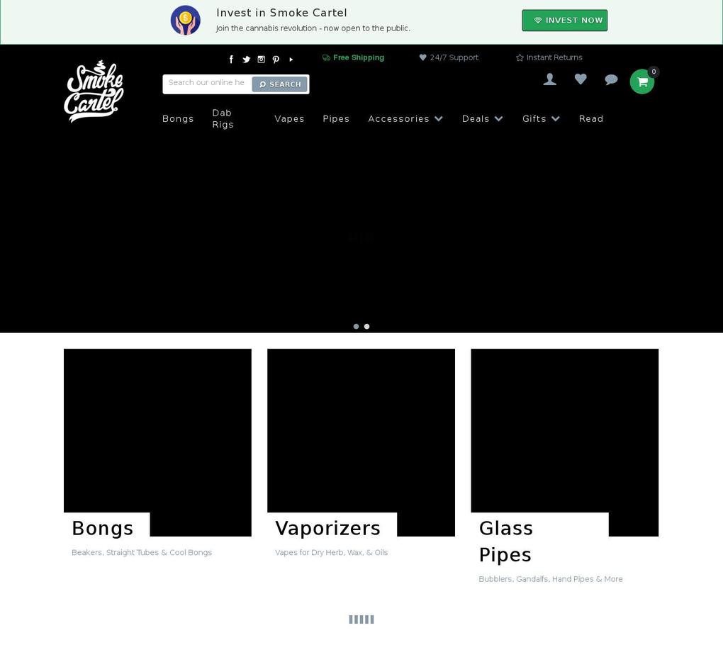 smokecartel.glass shopify website screenshot