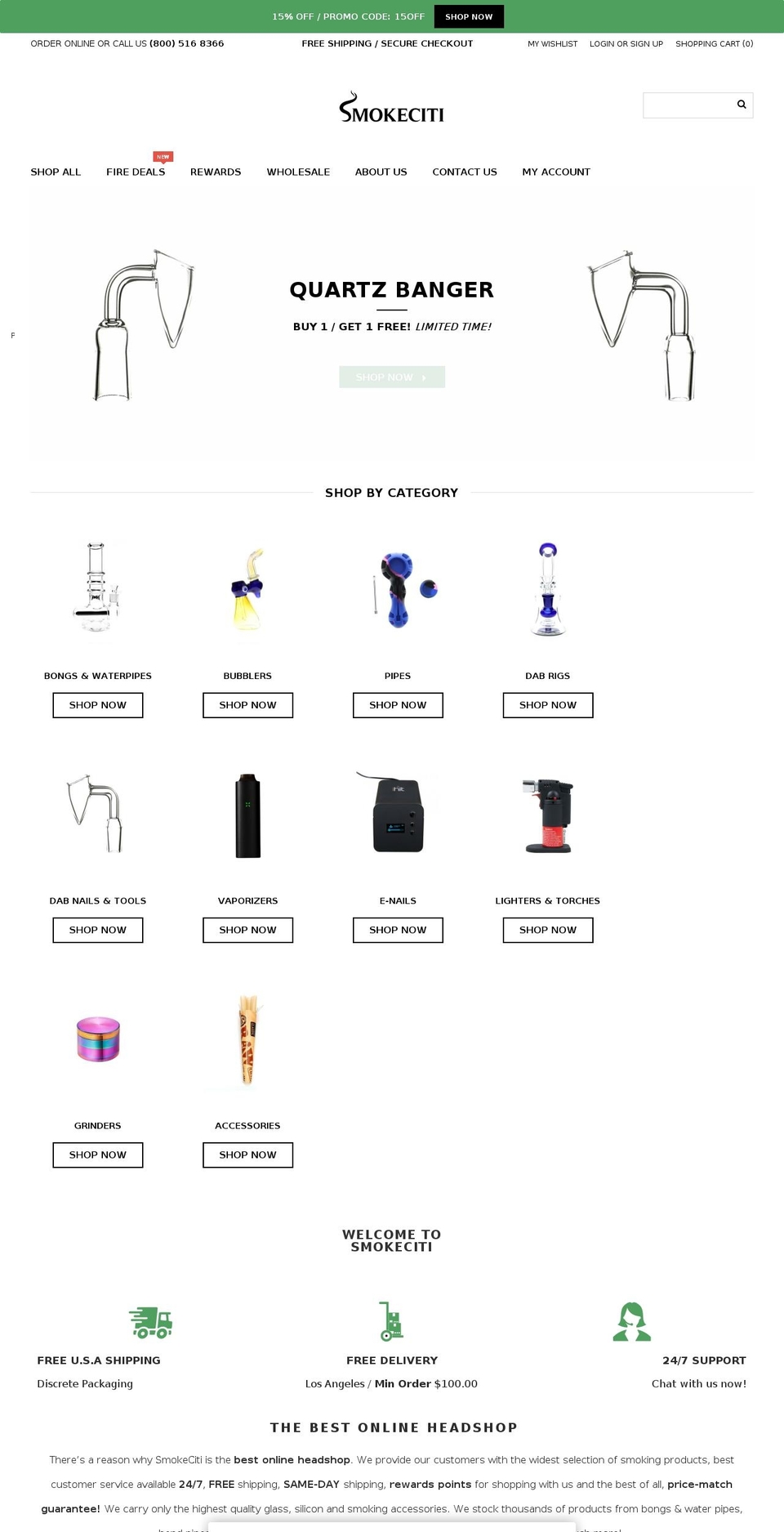 smokeciti.com — Shopify storefront screenshot