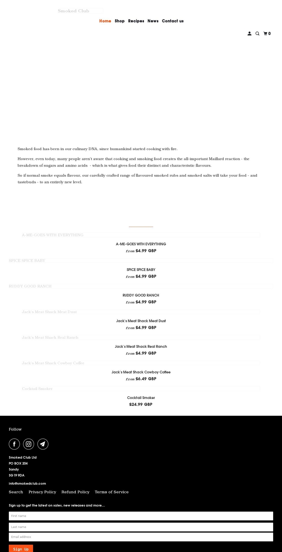 smokedclub.com shopify website screenshot