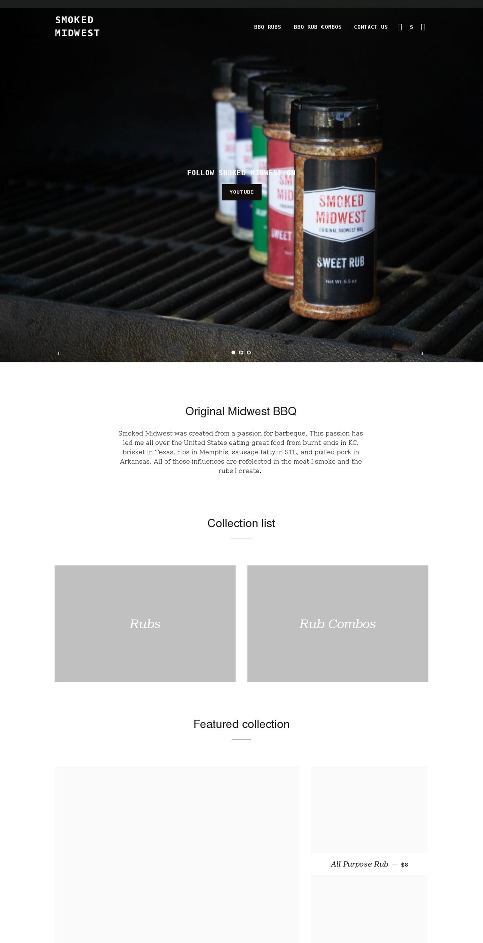 smokedmidwest.com — Shopify storefront screenshot