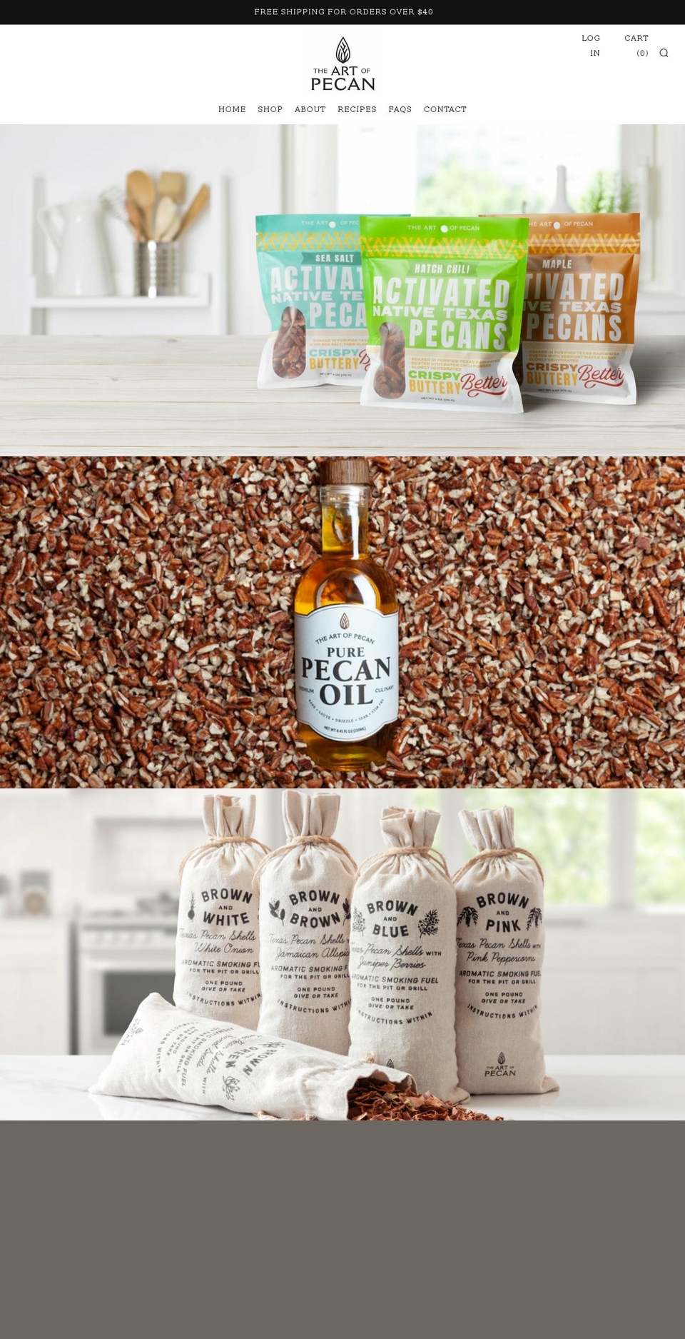 smokedpecanoil.com — Shopify storefront screenshot
