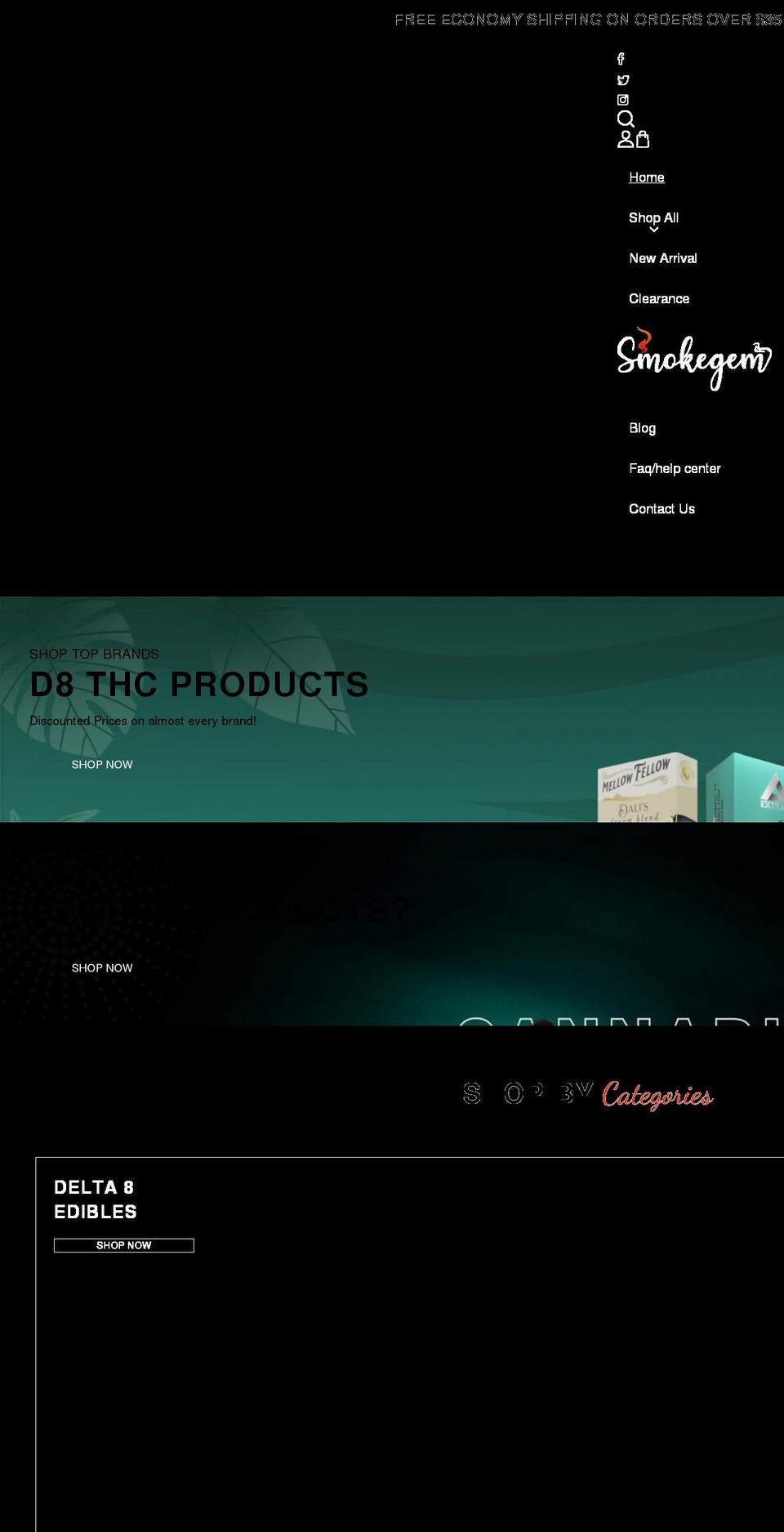 smokegem.com shopify website screenshot