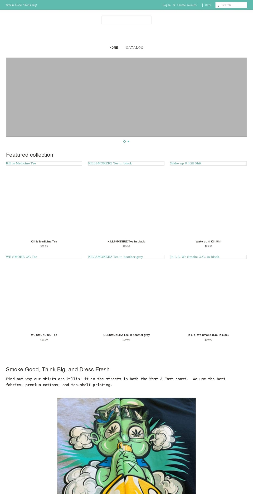 smokegoodthinkbig.com shopify website screenshot