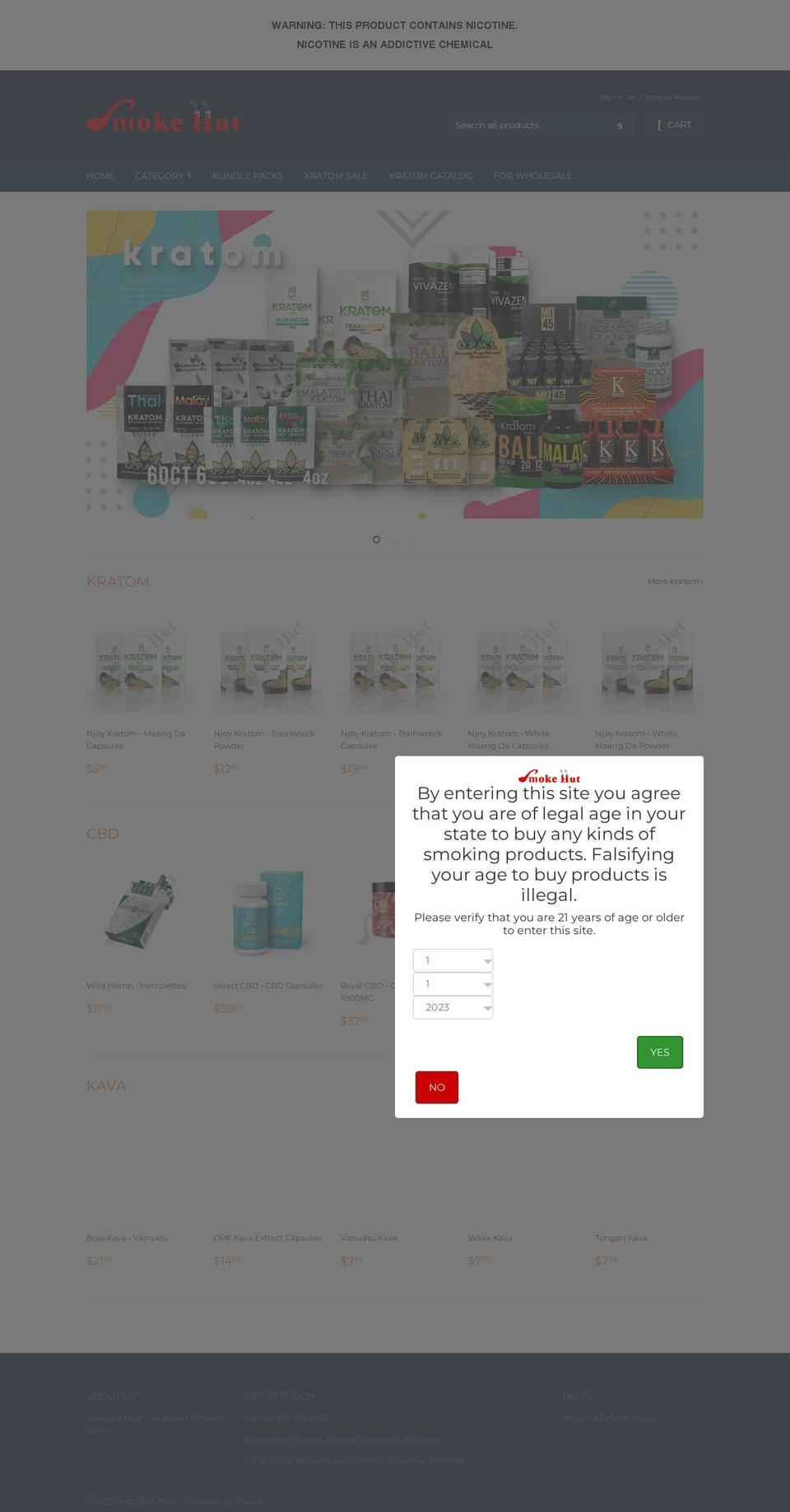 smokehutny.com — Shopify storefront screenshot