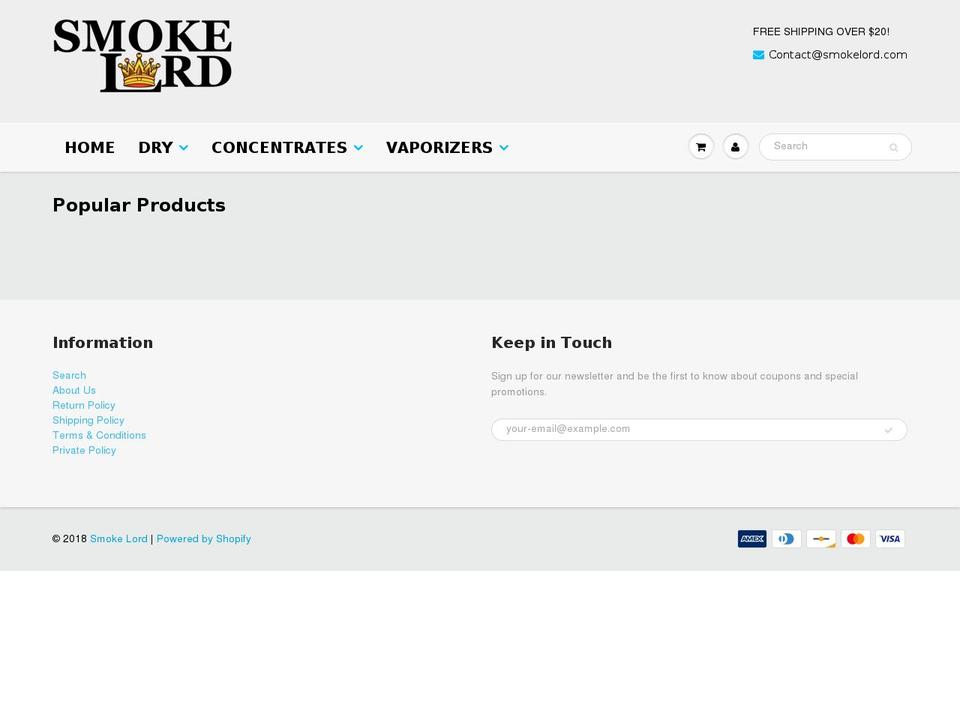 smokelord.com shopify website screenshot