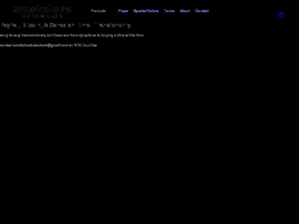 smokelorebotanicals.com shopify website screenshot