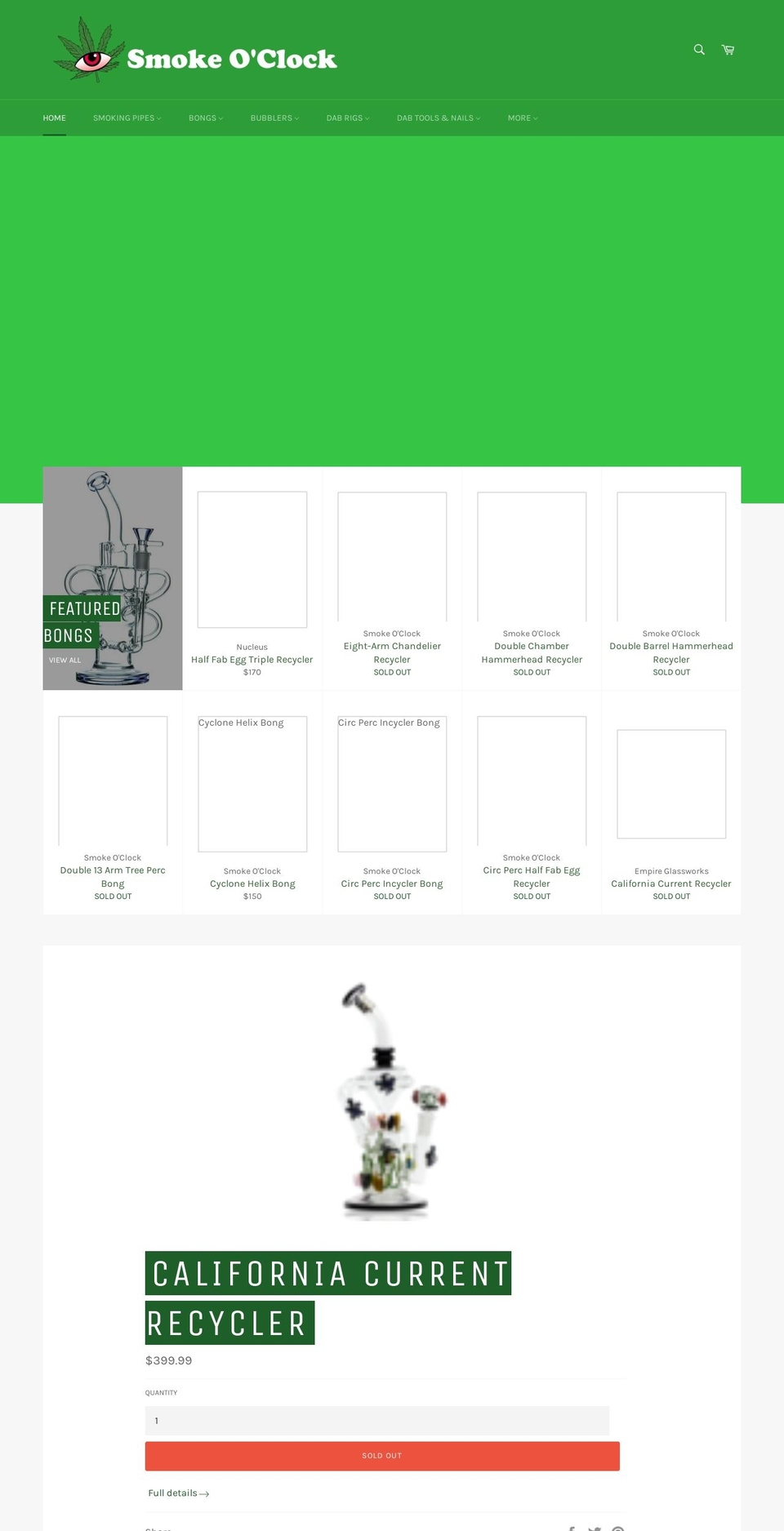 smokeoclock.com — Shopify storefront screenshot