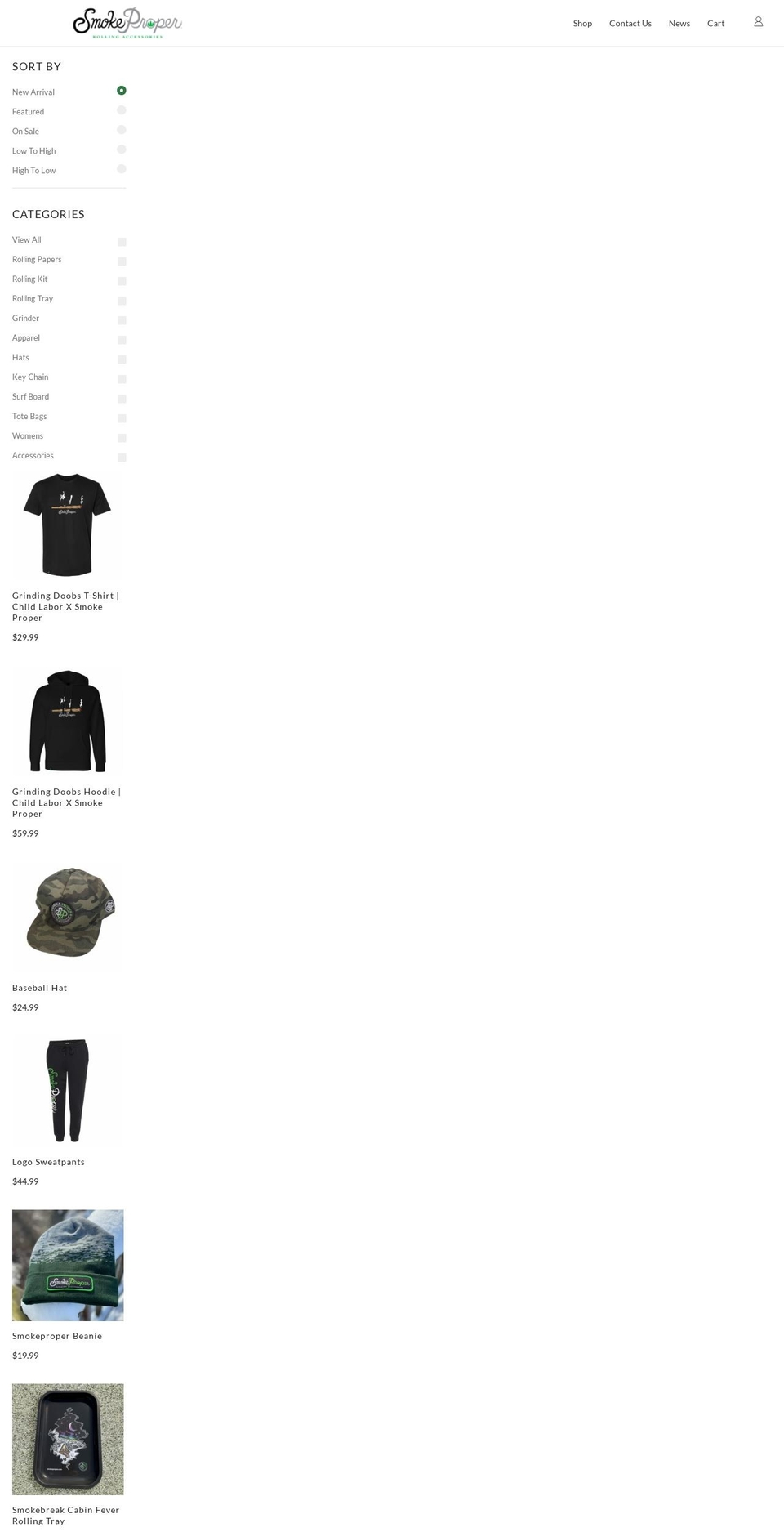 smokeproper.com shopify website screenshot