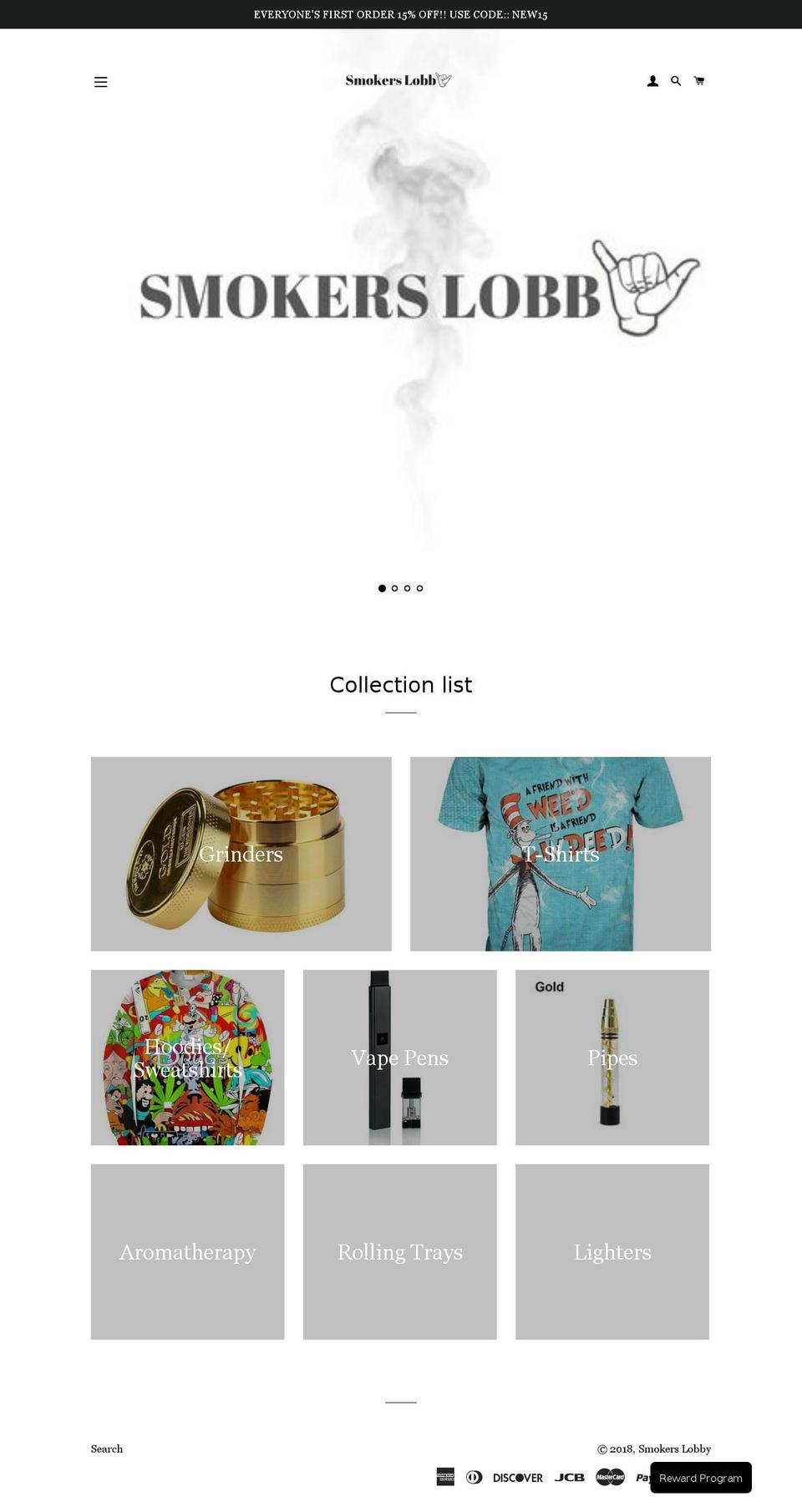 smokerslobby.com shopify website screenshot