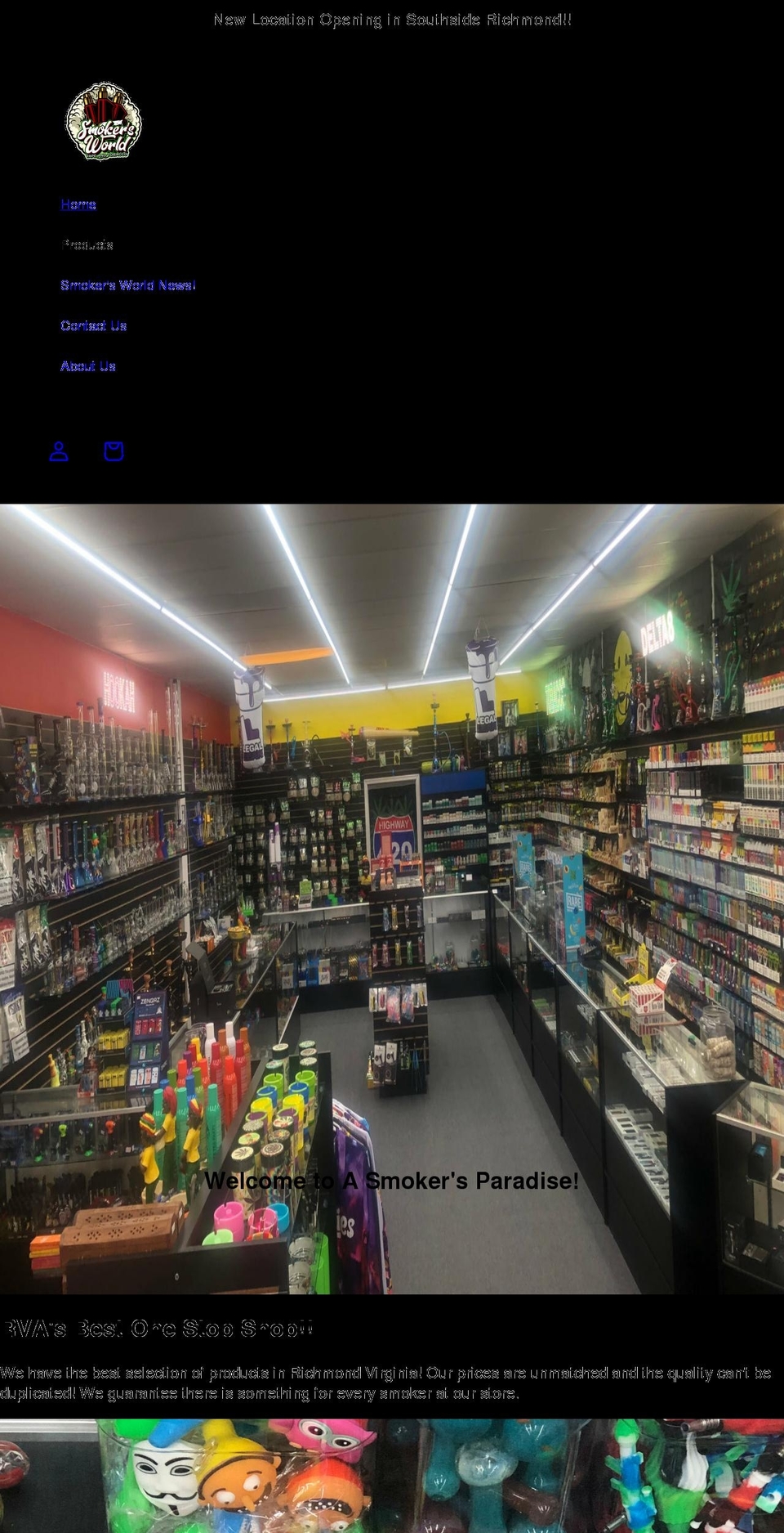 smokersworldllc.com shopify website screenshot