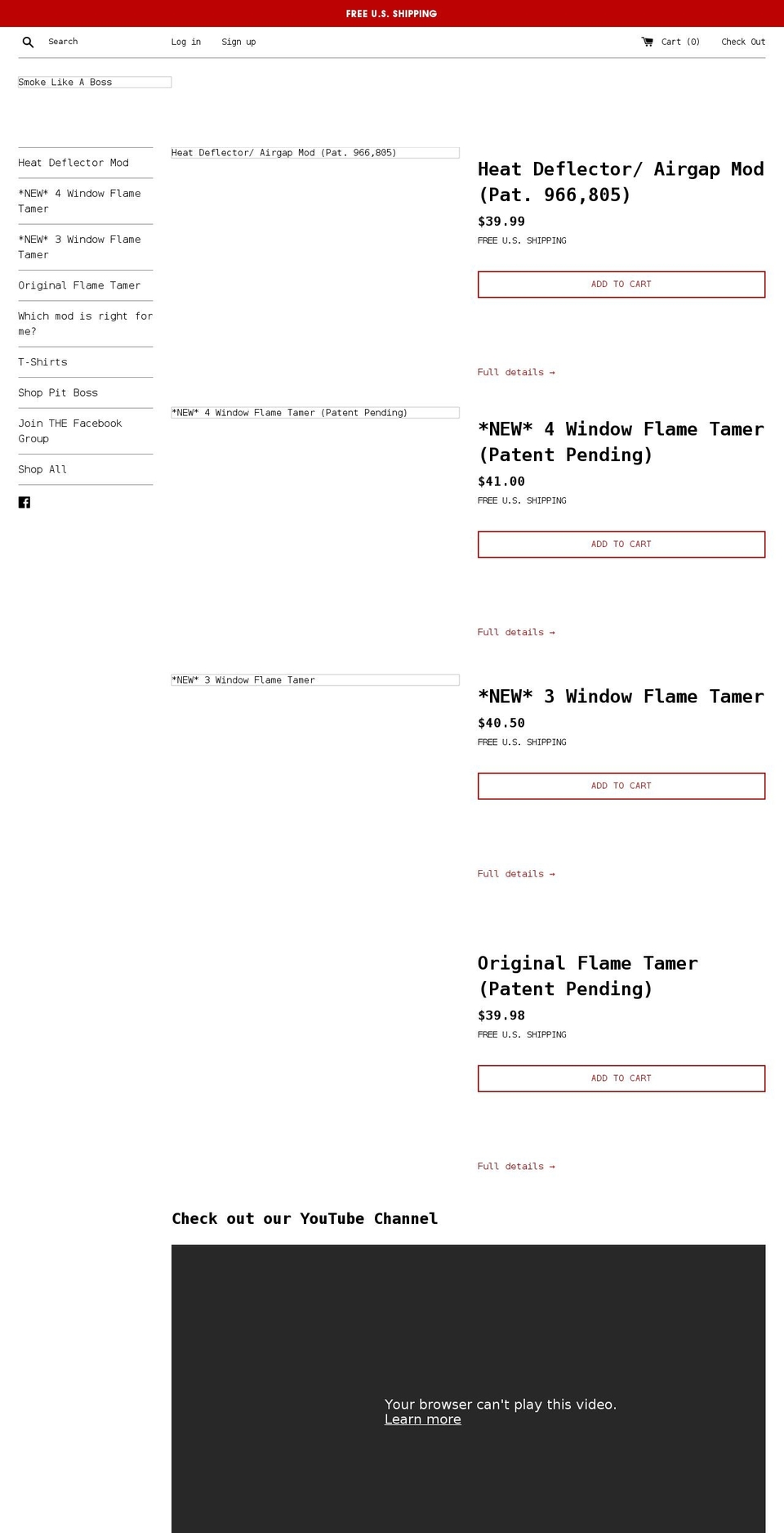 smokeslikeaboss.com shopify website screenshot