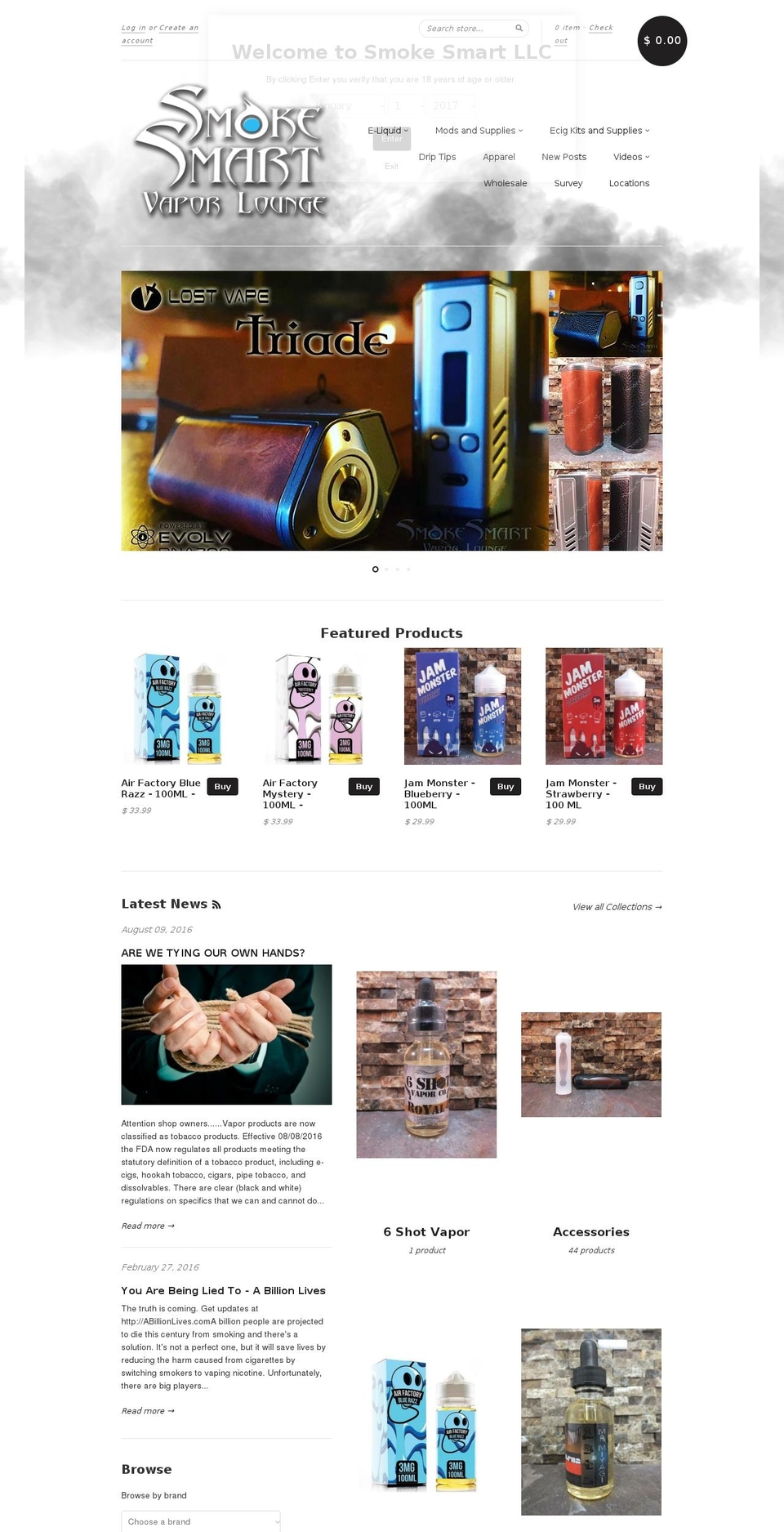 Copy of New Standard Shopify theme site example smokesmart.mobi