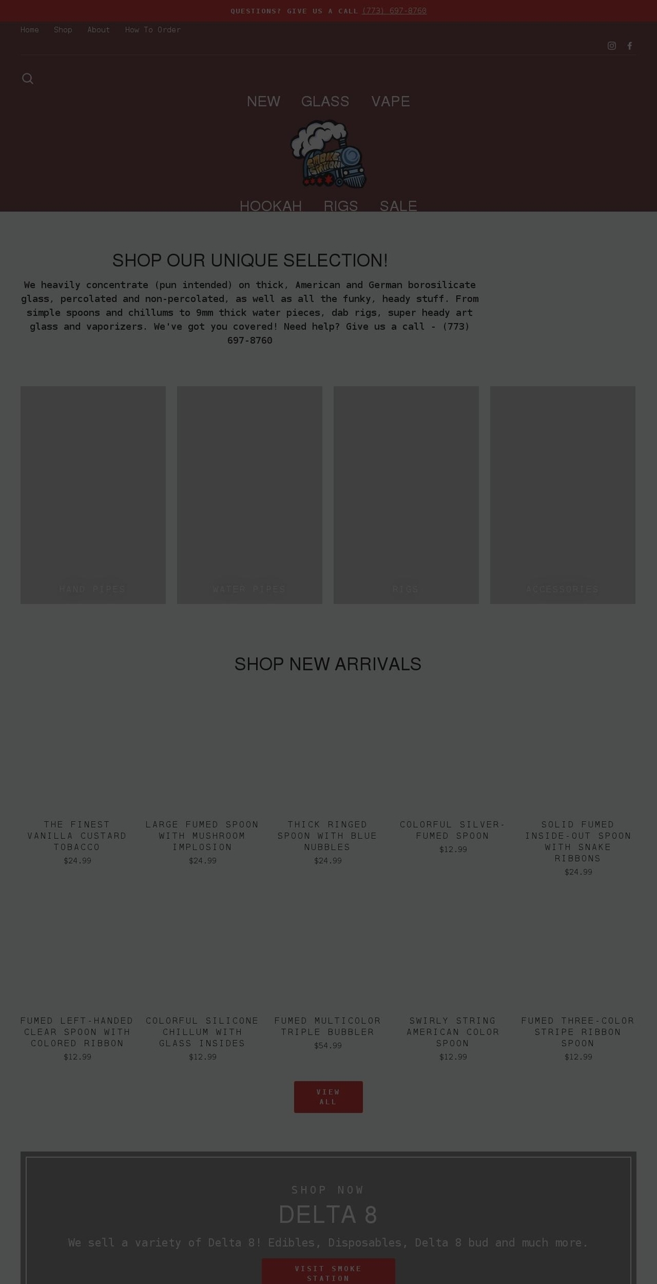 smokestationchicago.com shopify website screenshot